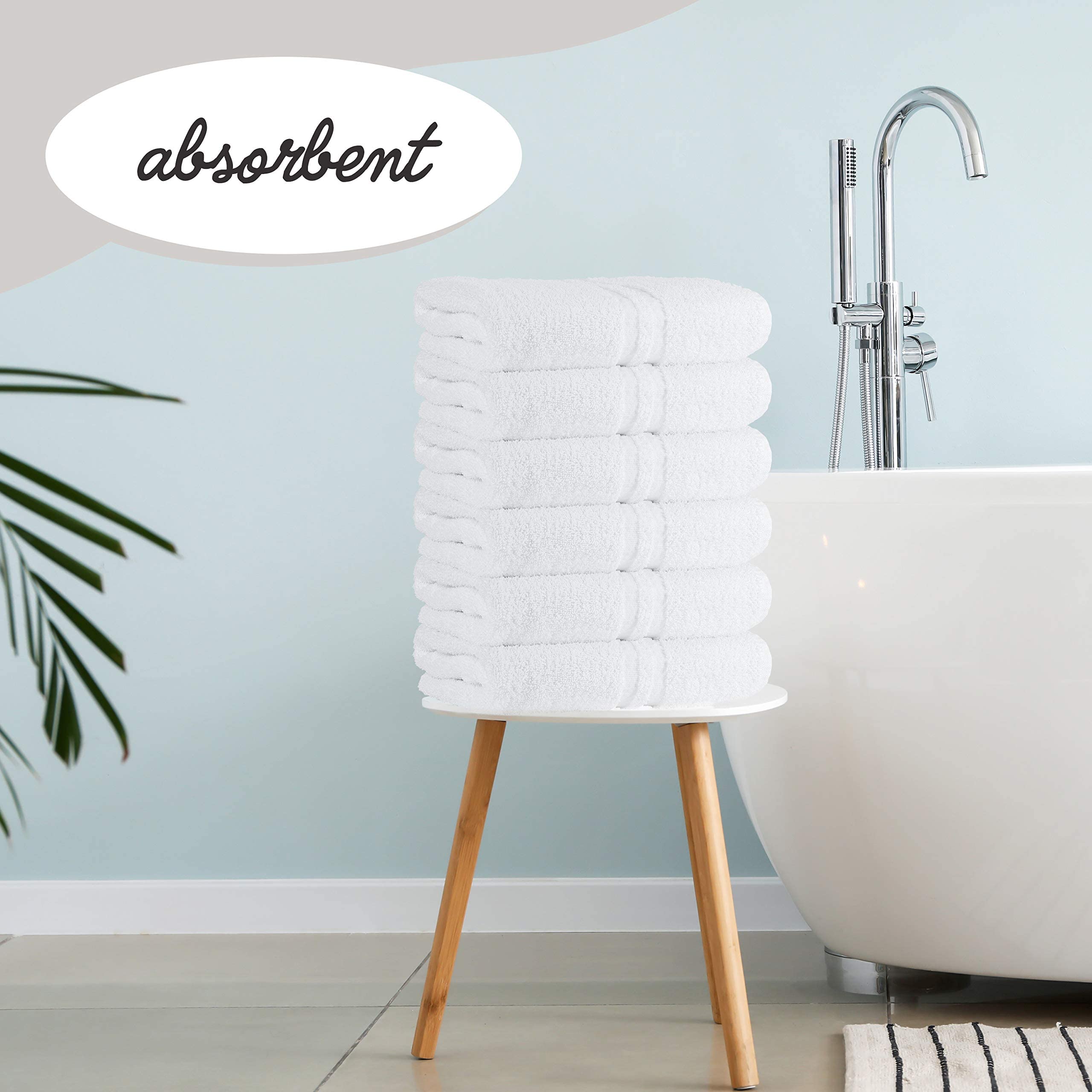 Premium 100% Cotton Terry Towels - 14x17 Inches, White (240 Pack) | Super Absorbent, Durable & Multipurpose Cleaning Cloths for Kitchen, Bathroom, Car Detailing & Household Cleaning