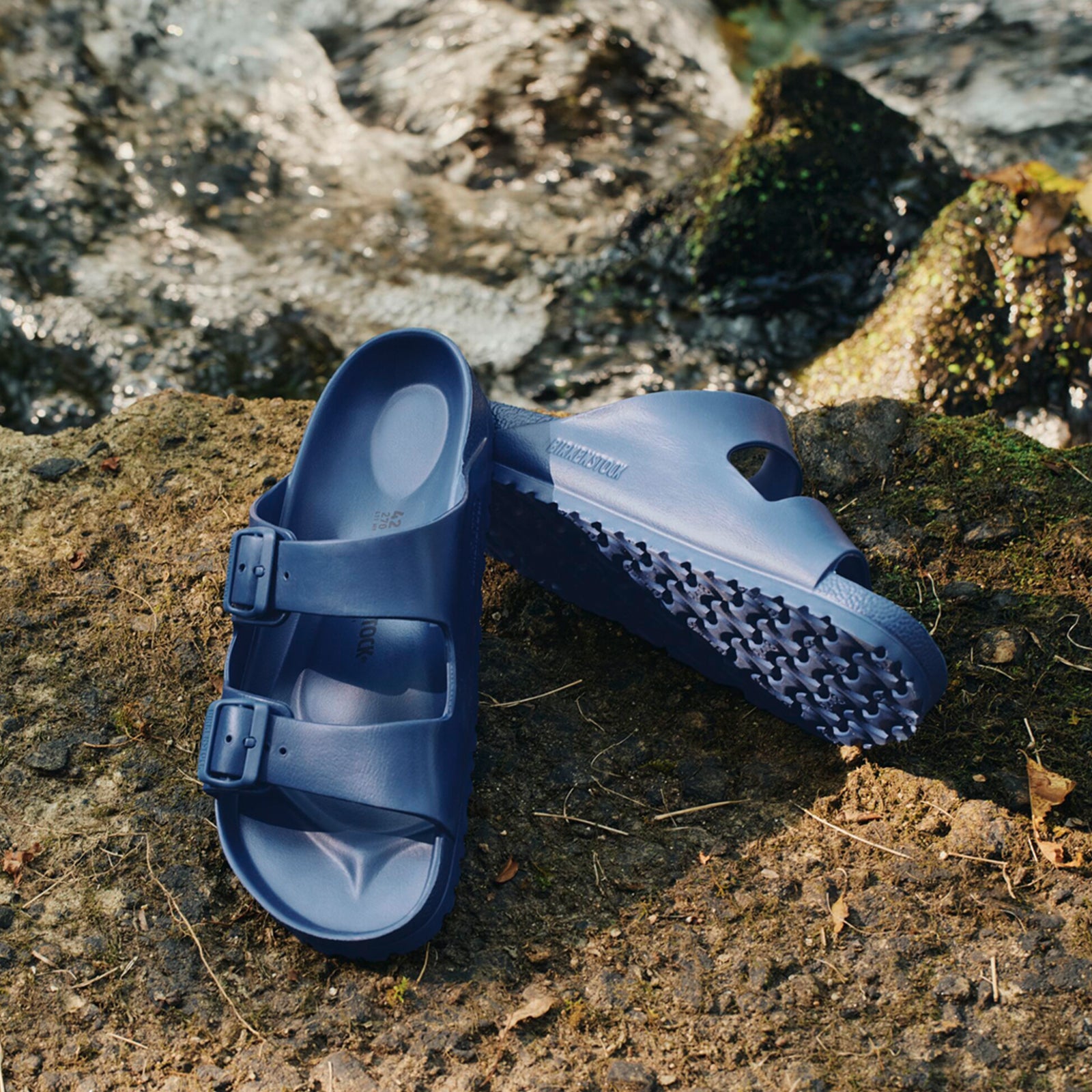 Birkenstock Arizona EVA Narrow Slide Sandals for Women - Comfortable Navy Blue Summer Shoes | Perfect for Beach, Pool, and Casual Outings