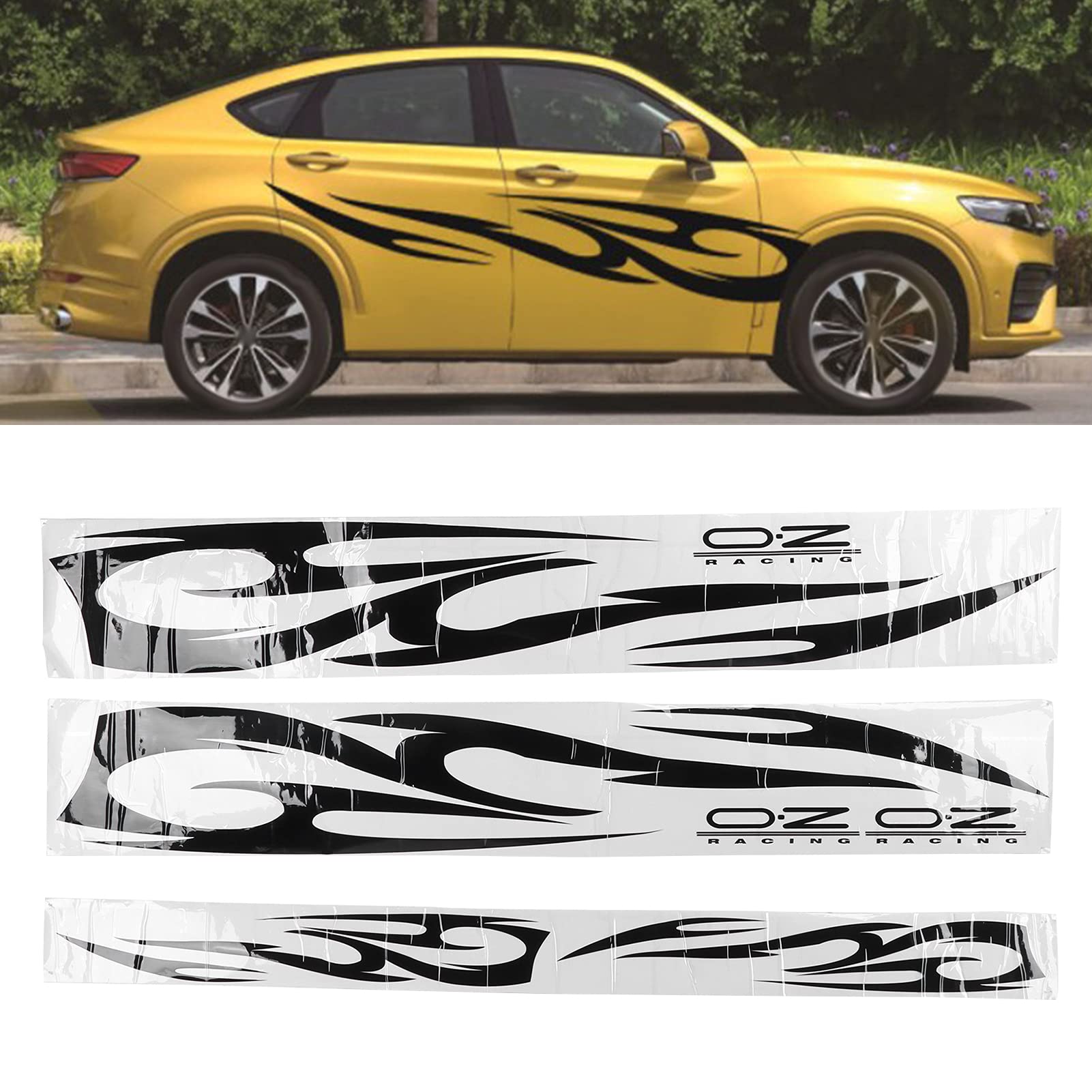 Aramox 3Pcs Universal Car Hood Stickers - Flame Decals Waterproof Strong Adhesive Vinyl Decoration for Cars, Trucks, Motorcycles - Upgrade Your Vehicle Style for Street Racing & Auto Shows