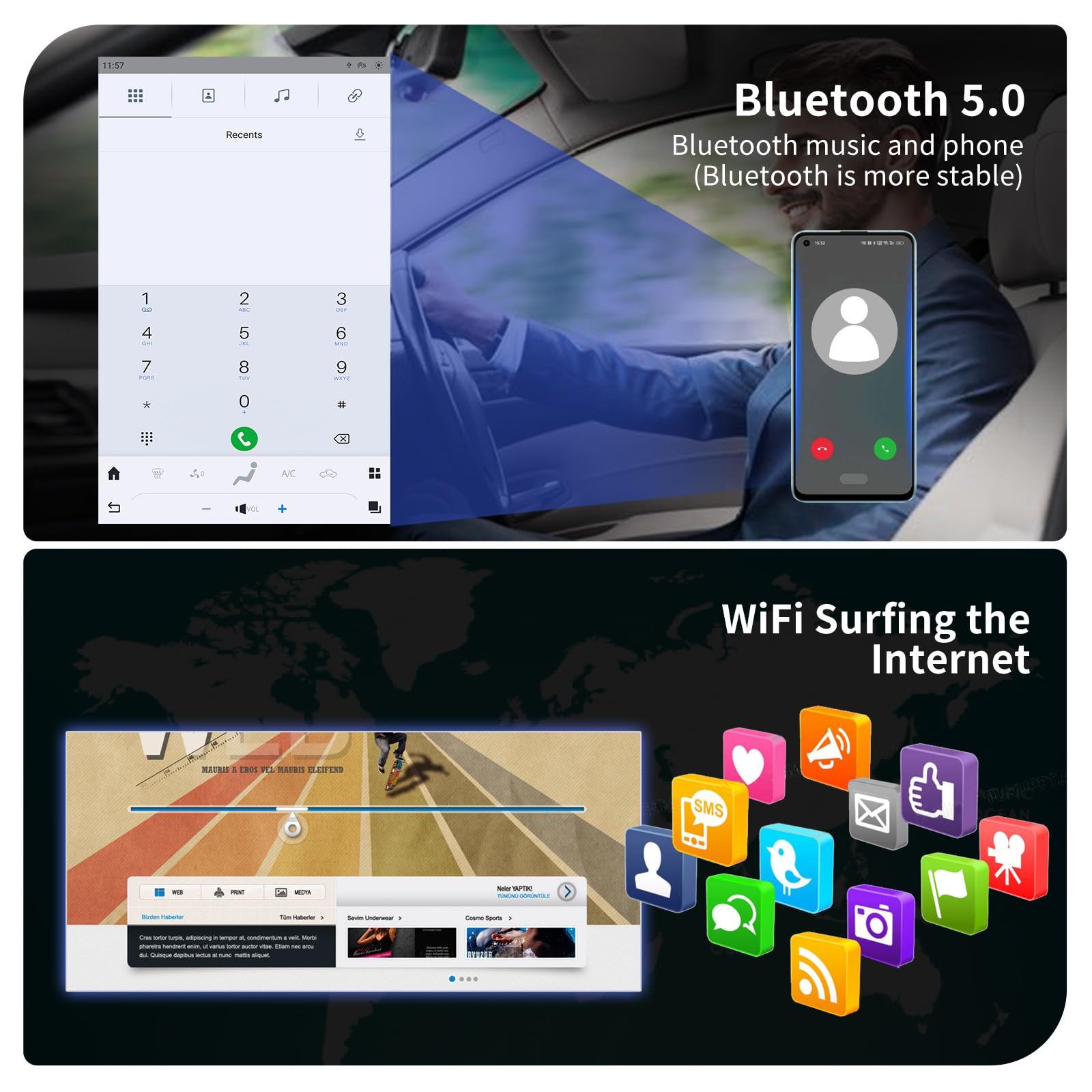 Qualcomm 128GB ROM Android 11 Car Stereo for Ford Expedition Limited 2018-2023 | 14.4