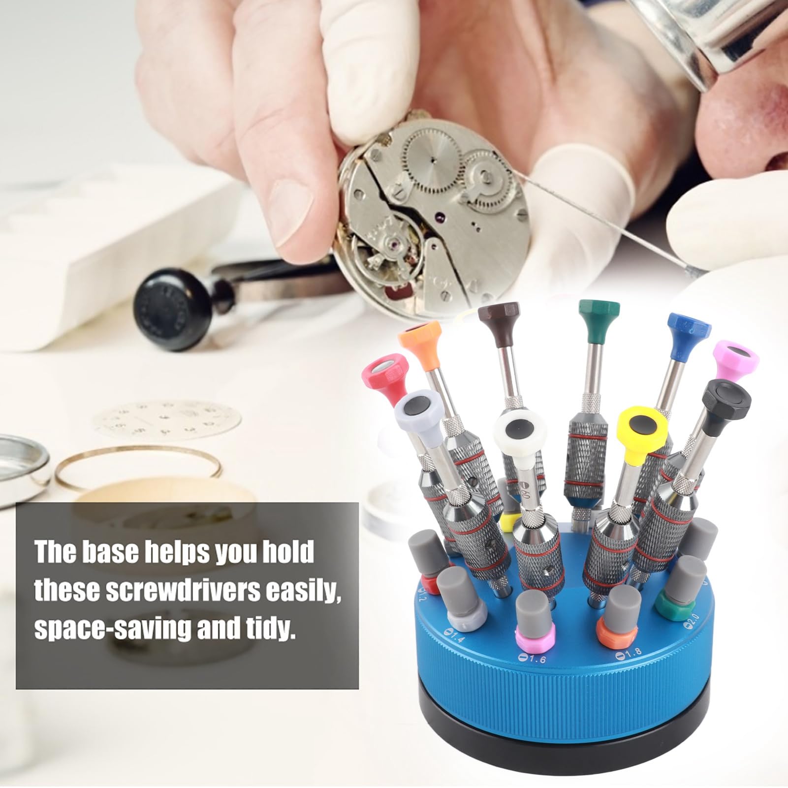 10-Piece Professional Watch Repair Screwdriver Set with Base - Precision Tools for Watchmakers, Jewelry & Eyeglass Repair - Ideal for Home, Workshop & DIY Enthusiasts