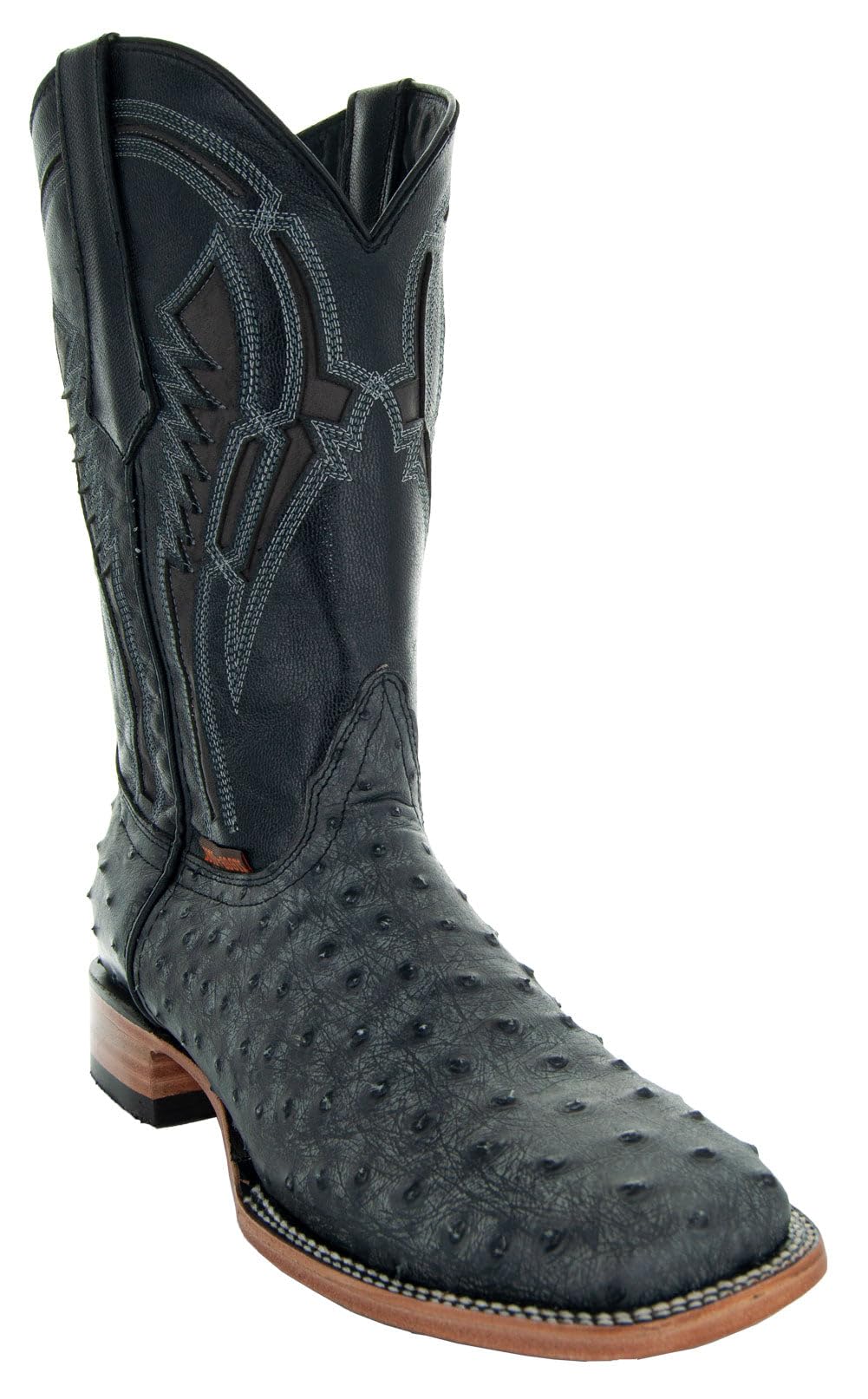 Soto Boots Men's H50031 Exotic Ostrich Print Cowboy Boots - Western Style Leather Boots for Men | Perfect for Rodeo, Country Dancing & Outdoor Adventures