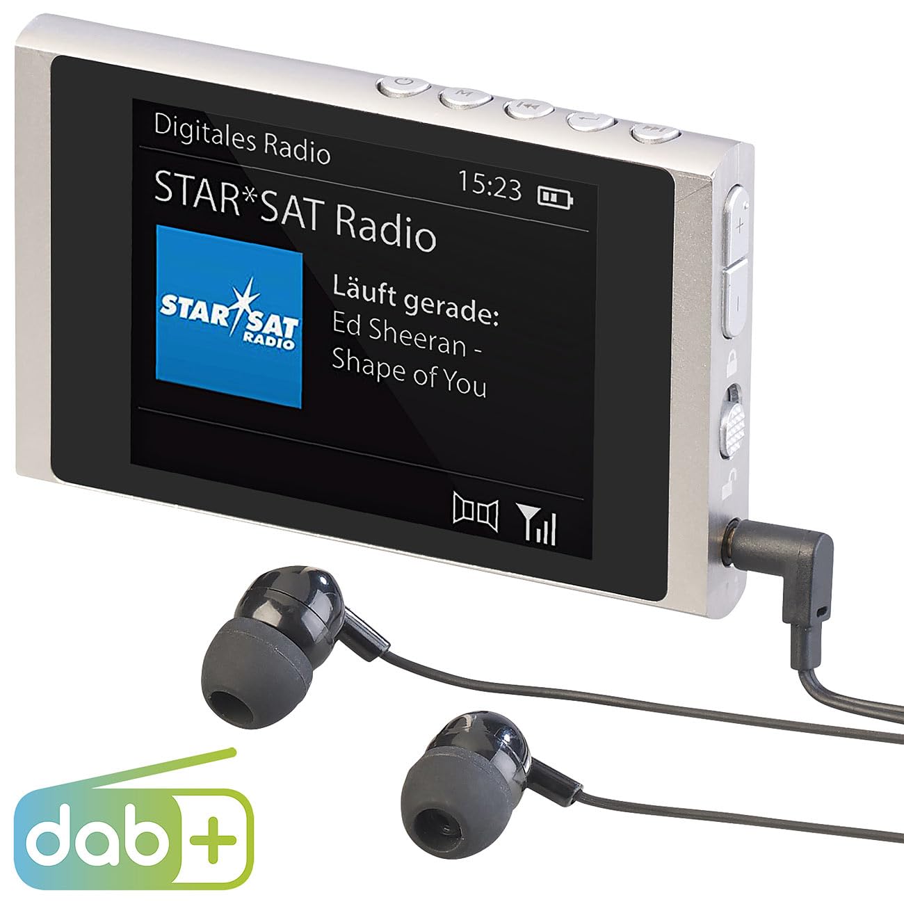 Portable DAB+/FM Digital Radio with Rechargeable Battery, Aluminum Case & Included Headphones - Perfect for Travel, Home, and Outdoor Use