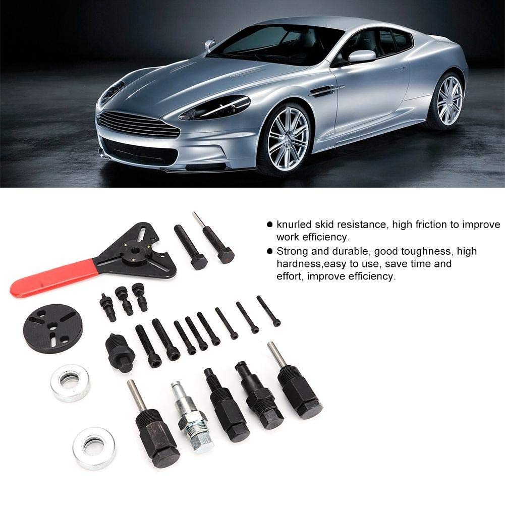 23pcs A/C Compressor Clutch Remover Tool Kit with Puller Switch & Push Button Actuator - Manual Operation for Auto Repair - Perfect for HVAC Technicians & DIY Car Maintenance