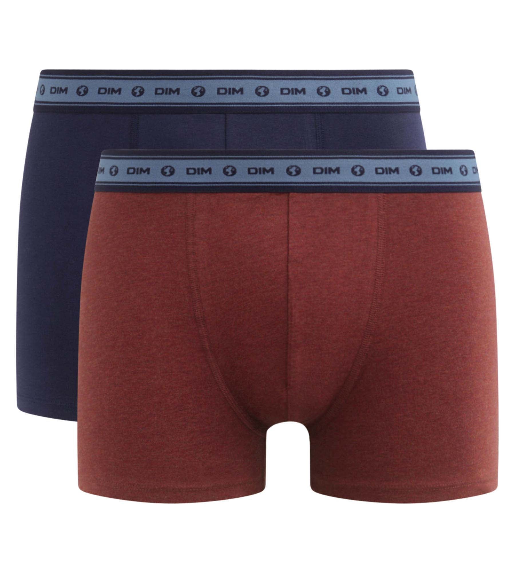 Organic Cotton Men's Boxer Briefs 2-Pack - Red & Blue - Soft & Breathable Underwear for Daily Comfort & Active Lifestyle