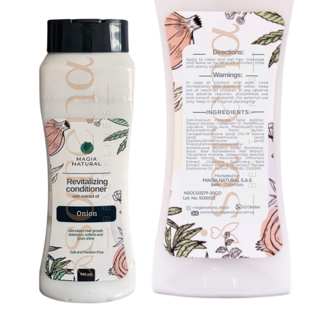 Isarena Beautyline Magia Natural Onion Shampoo & Conditioner Set (2 x 500ml) - Hair Growth Treatment for Thinning Hair, Anti-Hair Loss with Natural Ingredients | For Damaged Hair Repair & Scalp Care | Daily Hair Care Routine for Men & Women