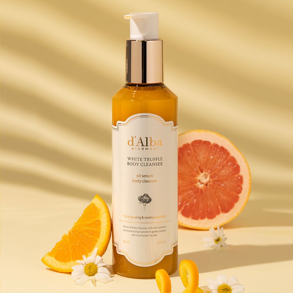 d'Alba White Truffle Oil Serum Body Cleanser 275ml - Hydrating Facial Wash with Truffle Extract for Glowing Skin | Perfect for Daily Skincare Routine & Spa Treatments