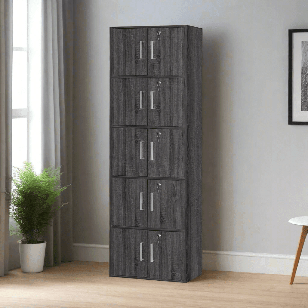 5-Tier Koen II Storage Cabinet - Organize Home, Office, Closet & Garage - Durable & Stylish Storage Solution for Books, Toys, Clothes & More