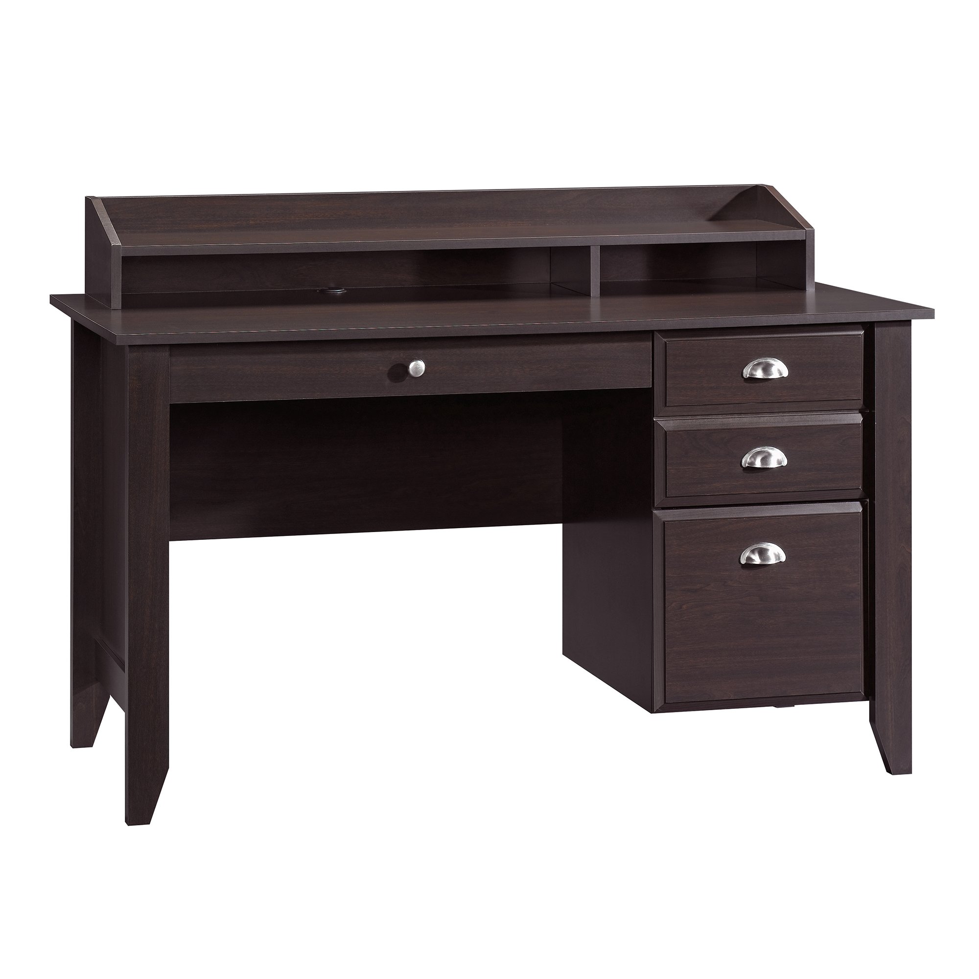 Sauder Shoal Creek Desk in Jamocha Wood Finish - Stylish Home Office Desk for Work & Study