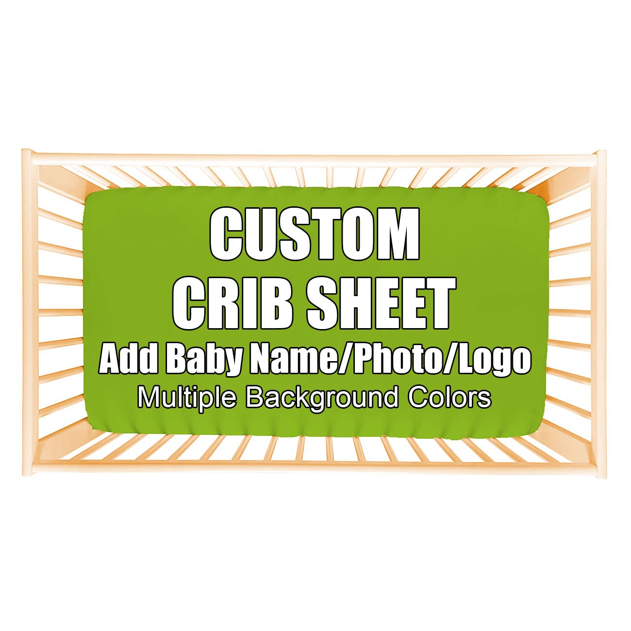 AMAPARK Personalized Crib Sheet with Name & Photo - Soft Microfiber Fitted Mattress Cover for Standard Crib (28