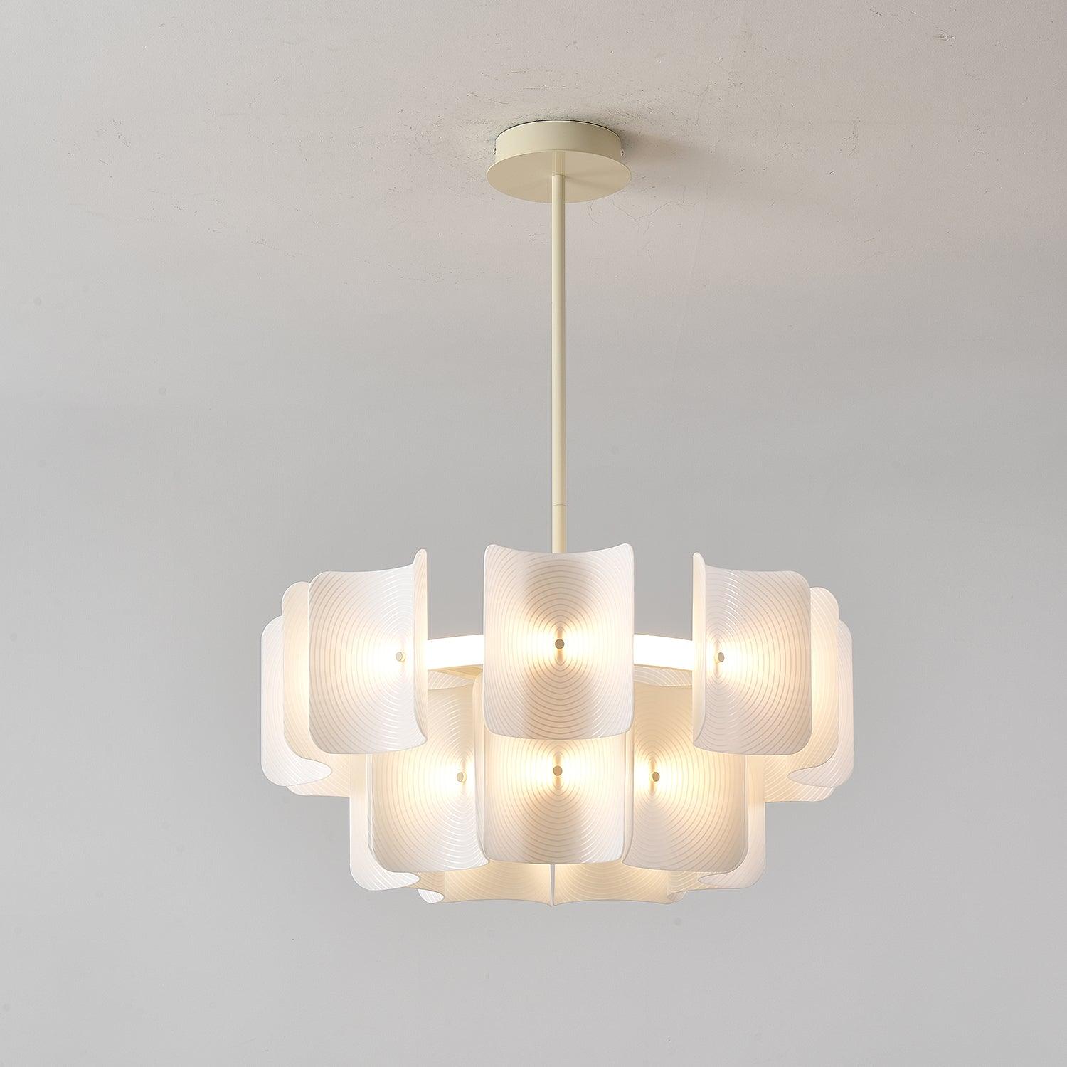 Elegant Fingerprint Chandelier - Modern Crystal Ceiling Light Fixture for Dining Room, Living Room & Bedroom | Energy Efficient LED Lighting for Home Decor