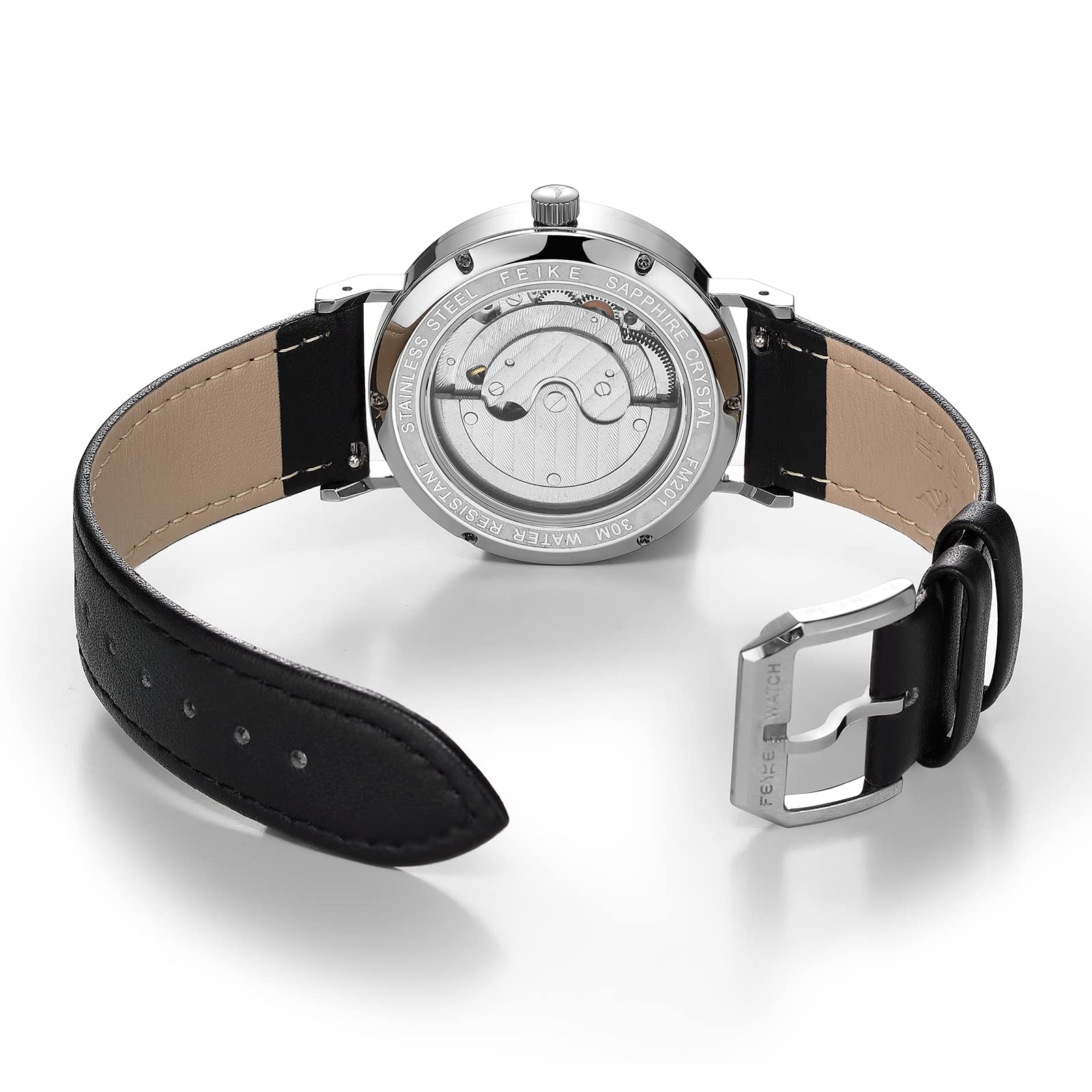 FEICE Automatic Watch for Men & Women - Bauhaus Design, Waterproof, Sapphire Crystal, Analog Mechanical Unisex Watch - FM201 - Perfect for Business, Casual & Formal Occasions