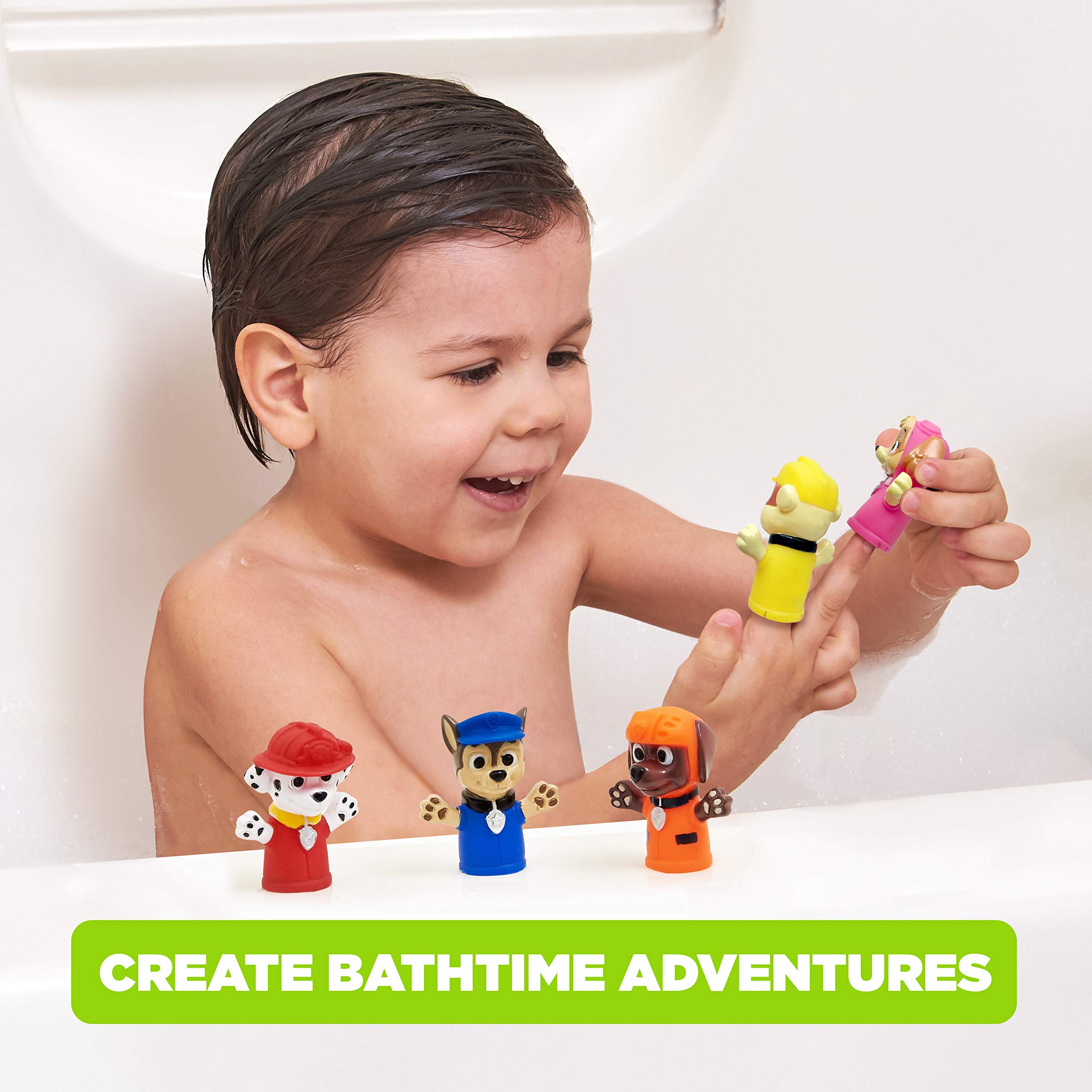 PAW Patrol Bath Finger Puppets Set of 5 - Nickelodeon Floating Pool Toys for Kids, Educational Bath Time & Beach Play, Perfect for Story Time, Party Favors and Water Play Activities