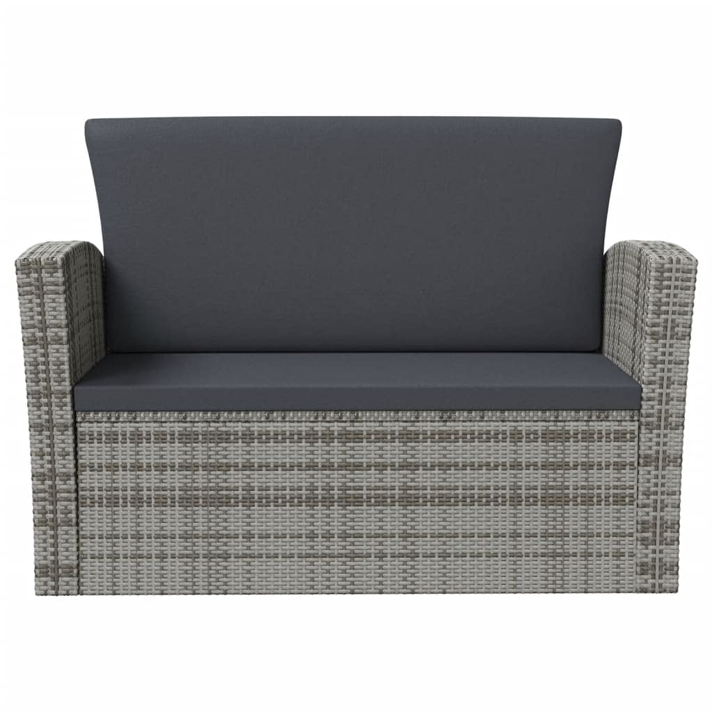 8-Piece Gray Poly Rattan Patio Lounge Set with Cushions - Outdoor Furniture for Garden, Poolside & Backyard Relaxation (216 lbs)