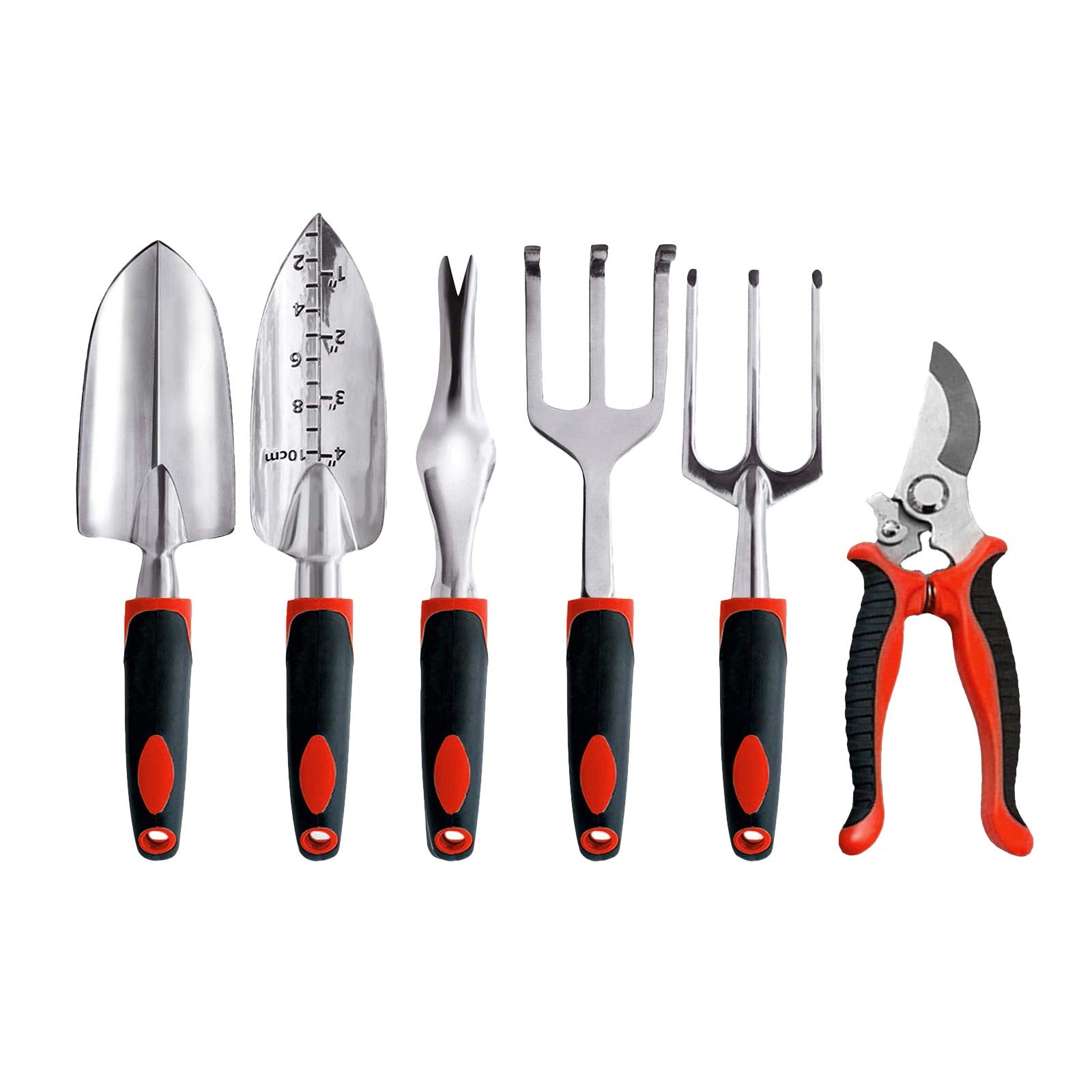 Lightweight Aluminum 6-Piece Gardening Tool Set - Durable Patio, Lawn & Garden Tools for Home & Professional Use - Perfect Gift for Gardeners & Mechanics (Multicolor, One Size) - Ideal for Planting, Weeding & Landscaping
