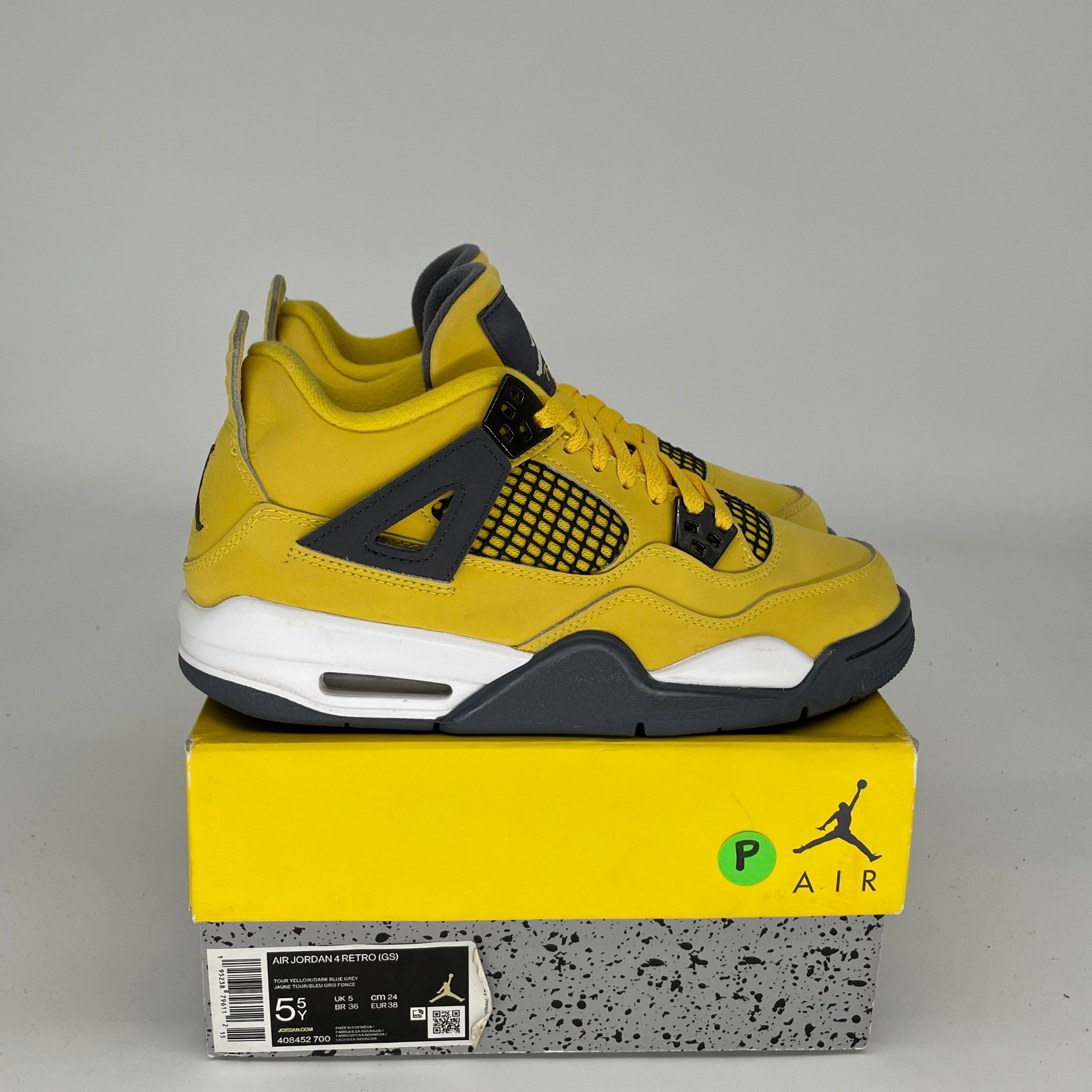 AIR JORDAN 4 LIGHTNING Sneakers Size 5.5Y (408452-700) - Retro Basketball Shoes for Men & Kids - Perfect for Streetwear, Sports & Collectors