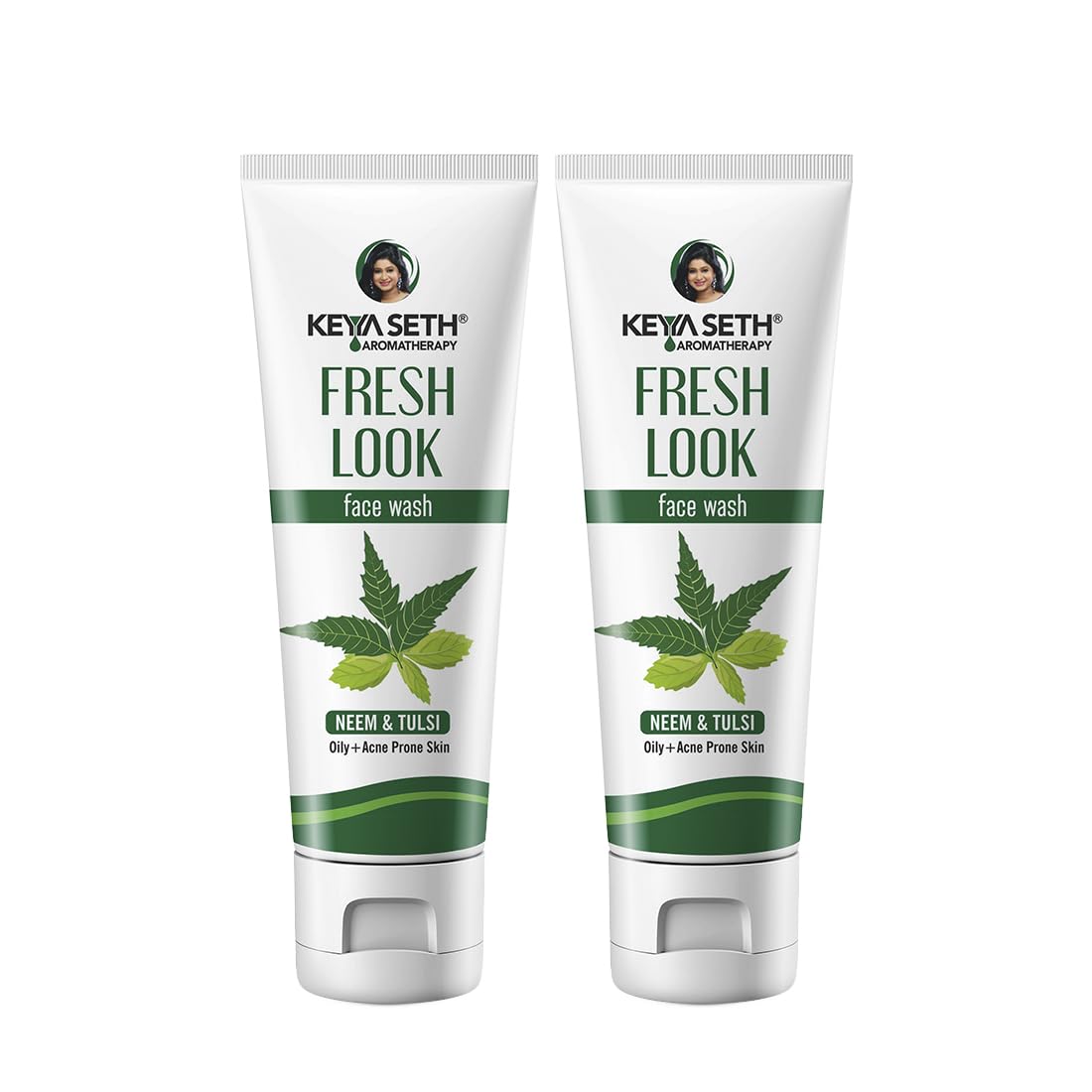 KEYA SETH AROMATHERAPY Neem Face Wash for Acne & Oil Control - 100ml (Pack of 2) | Ultra Purifying with Neem & Tulsi Extract | Suitable for All Skin Types | Perfect for Daily Cleansing & Deep Pore Treatment