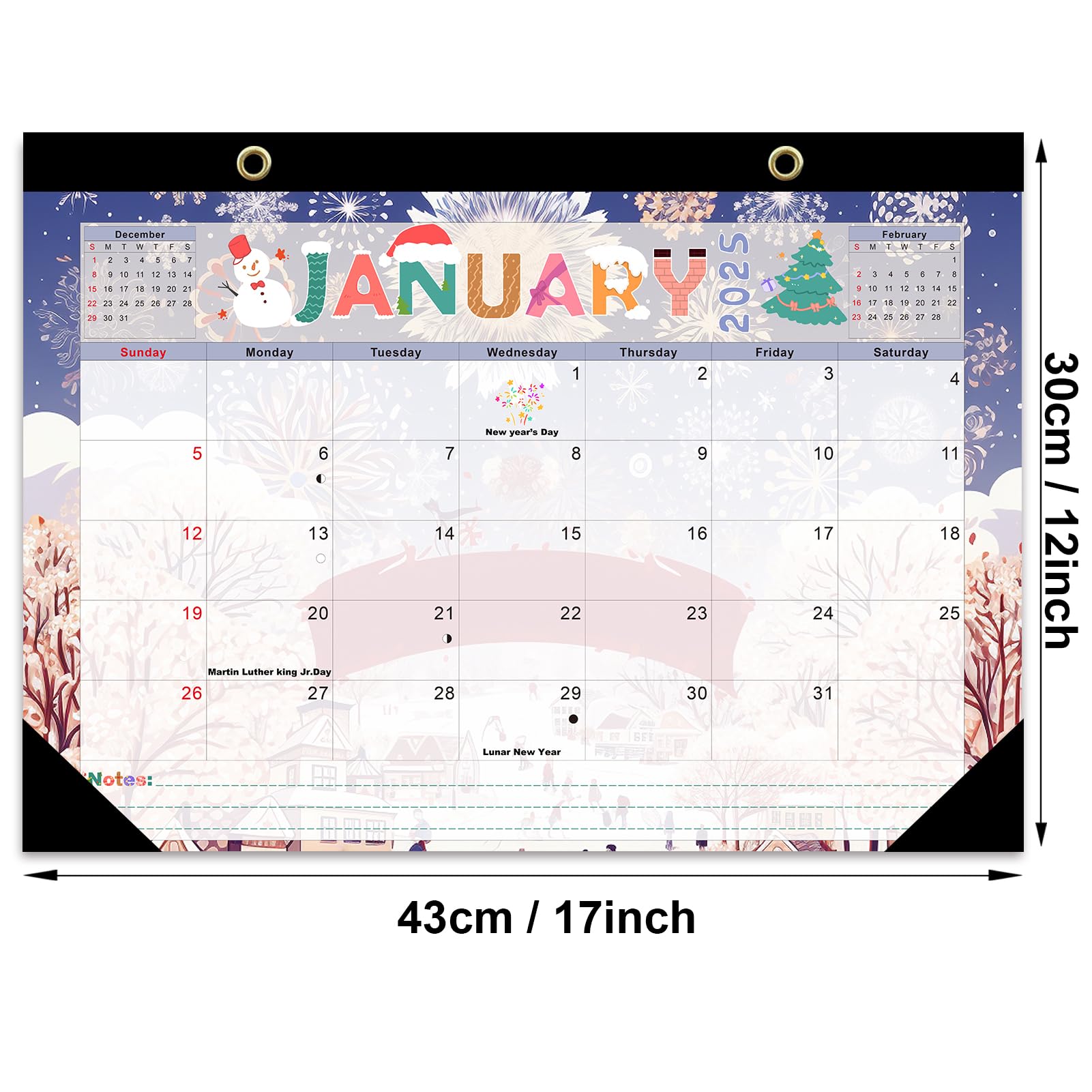 2025-2026 Large Desk Calendar with Anti-Bleed Pages & Clear Cover - 17