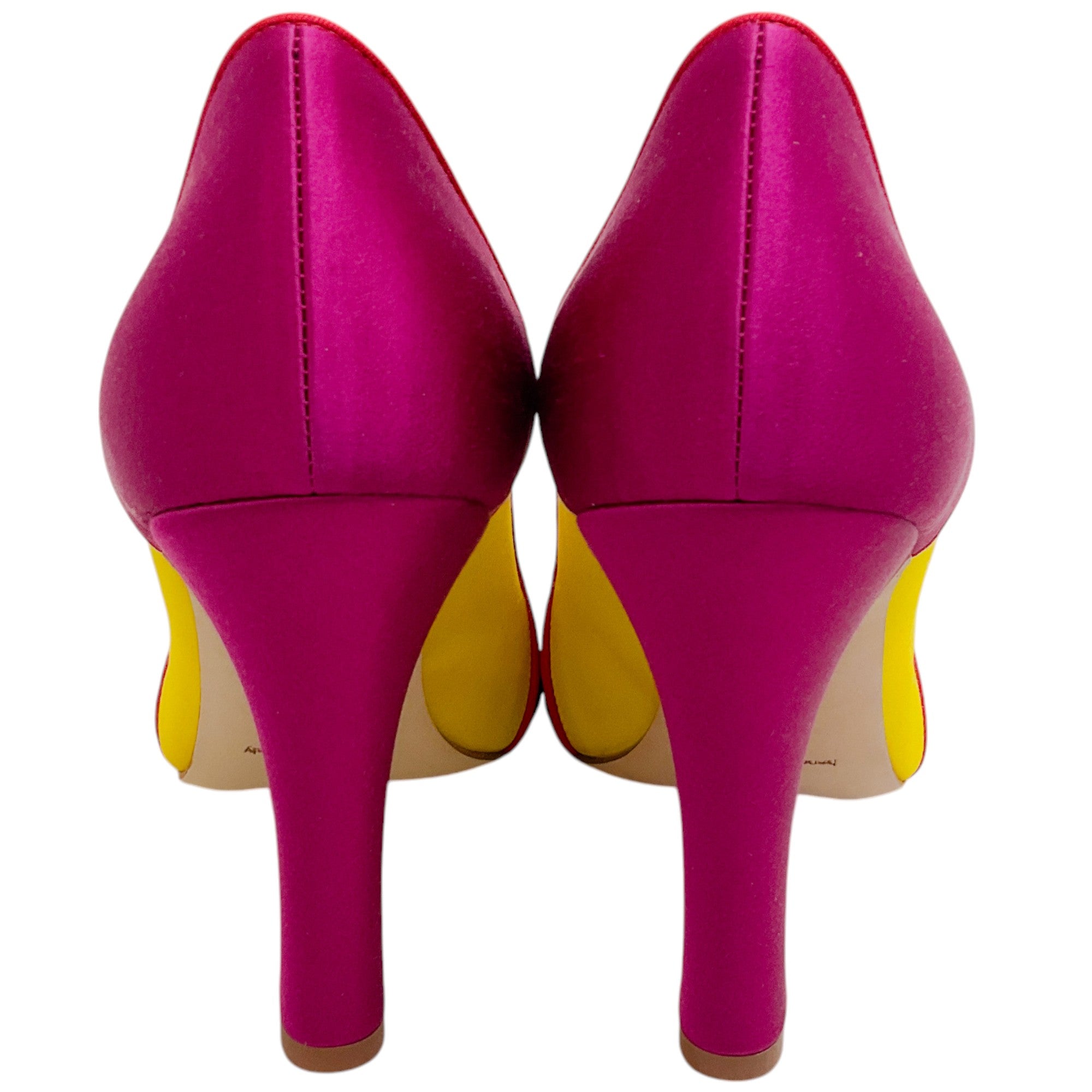Manolo Blahnik Women's Multi-Color Block Satin Trionan Heels - Elegant Pointed Toe Pumps for Weddings, Parties & Special Occasions