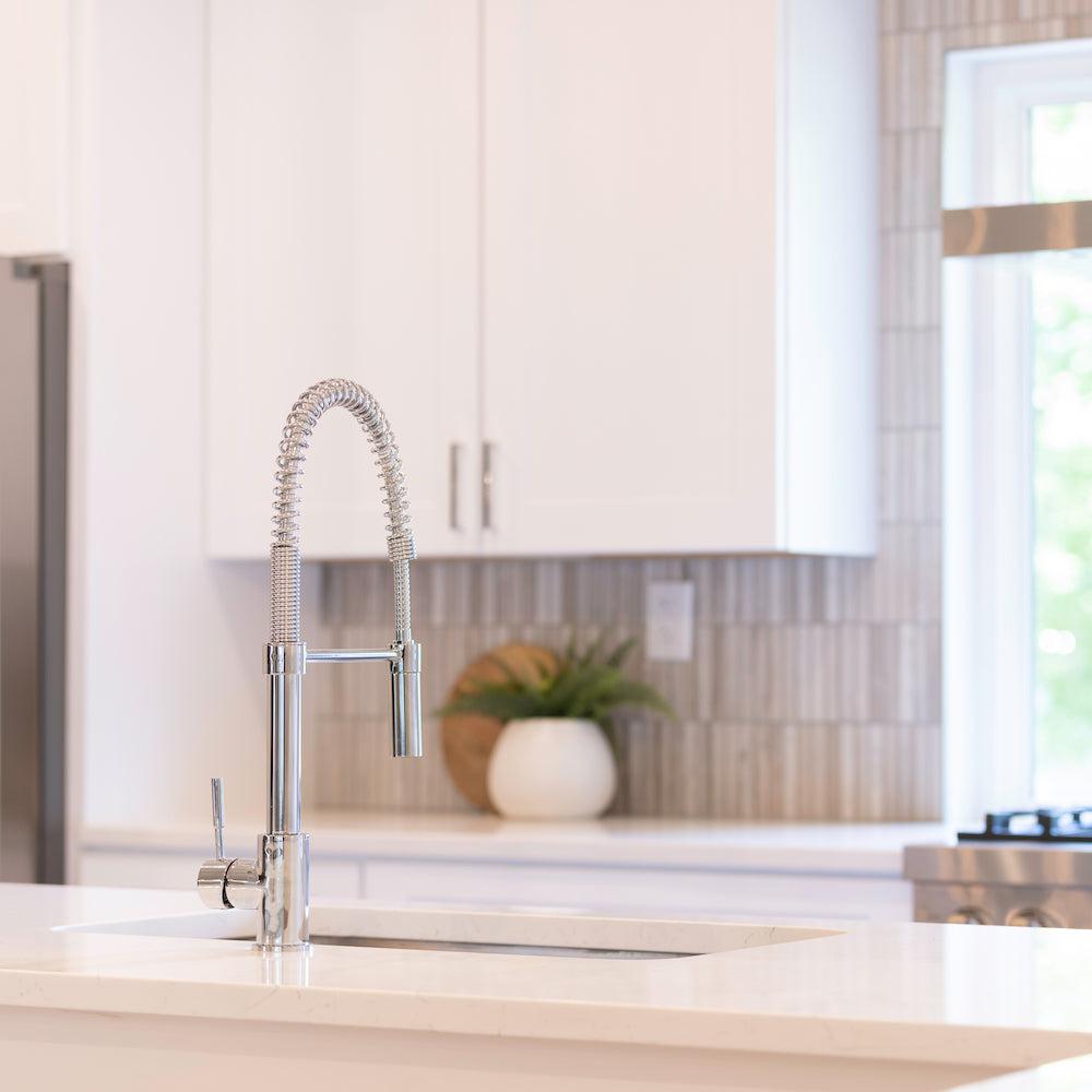 ZLINE Sierra Pull Down Spring Single Handle Kitchen Faucet in Chrome - High Arc Spout, Easy Installation for Modern Kitchens (Perfect for Cooking, Washing Dishes & Filling Pots)