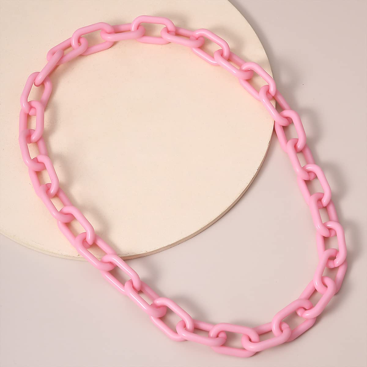 JWICOS Chunky Acrylic Paperclip Chain Necklace for Women - Long Cute Link Collar Necklace, Fashion Jewelry Gift for Her - Perfect for Casual Wear, Office, Parties & Special Occasions
