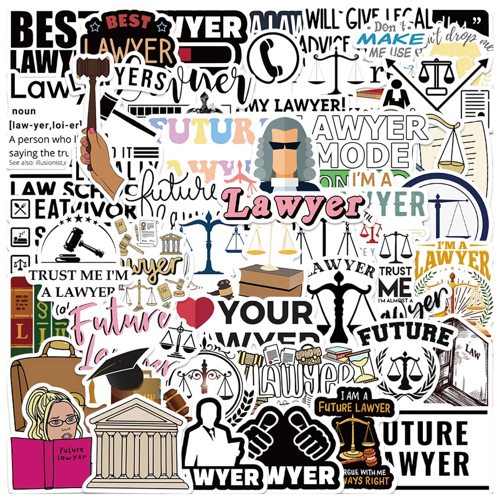 Lawyer Stickers - Scales of Justice Decals for Water Bottles & Laptops - Perfect Lawyer Gifts for Men & Women - Great for Office, School, or Personal Use