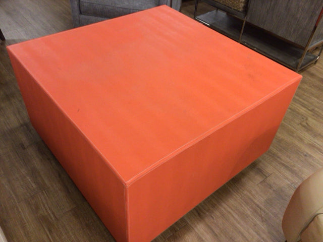 Orange Cube Coffee Table - Modern Square Coffee Table for Living Room, Durable MDF Wood with Metal Legs - Perfect for Home Decor, Lounge, and Office Spaces