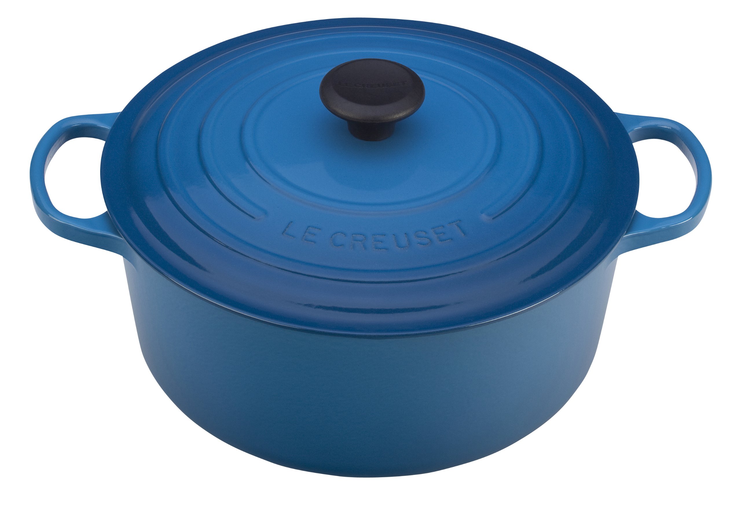 Le Creuset Enameled Cast Iron Signature Round Dutch Oven 7.25 Quart - Marseille Blue - Premium Cookware for Braising, Stewing & Baking - Perfect for Family Dinners & Entertaining