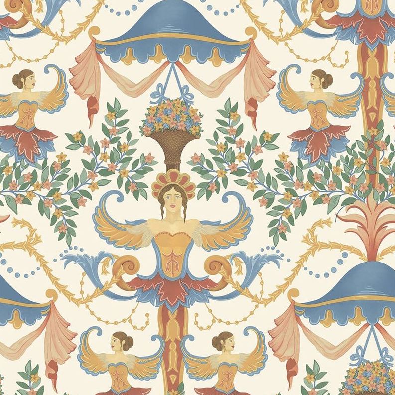 Chamber Angels Cs, R&M/P Novelty Cole & Son Wallpaper - Vintage Floral Wallpaper Roll for Living Room & Bedroom Decor