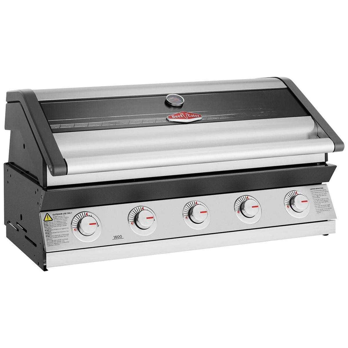 Beefeater 1600 Series SS 5 Burner Built-In BBQ Grill BBG1650SA - Premium Stainless Steel Gas Grill for Outdoor Cooking & Backyard Entertaining
