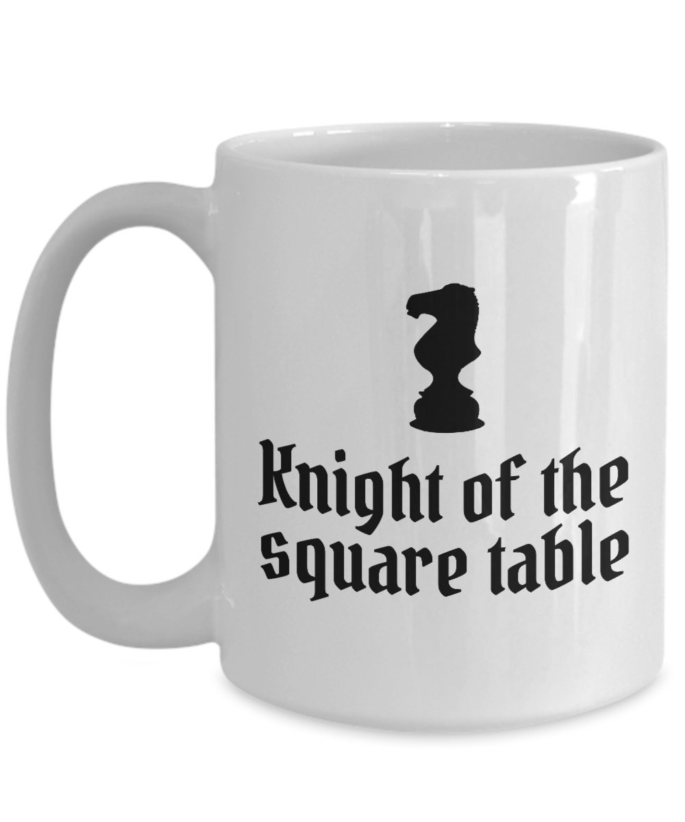 Chess Coffee Mug Gift for Chess Lovers - Knight Square Table - Perfect for Game Nights