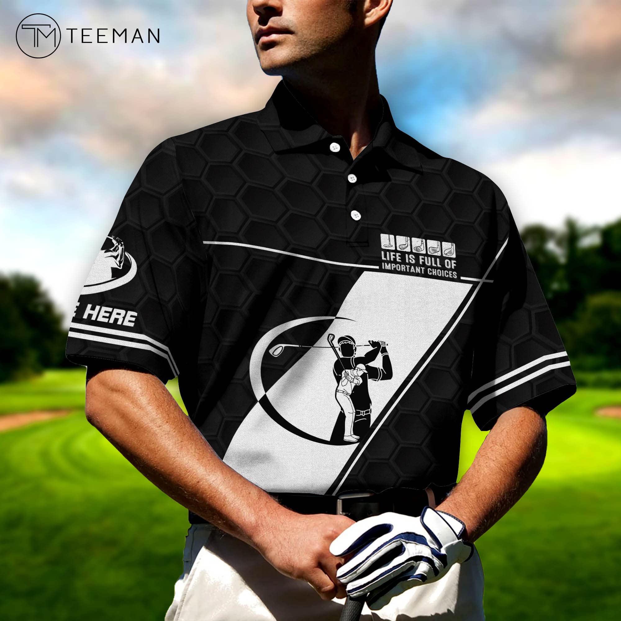 Funny Personalized Golf Polo Shirts for Men - Dry Fit Short Sleeve for Golf & Casual Wear