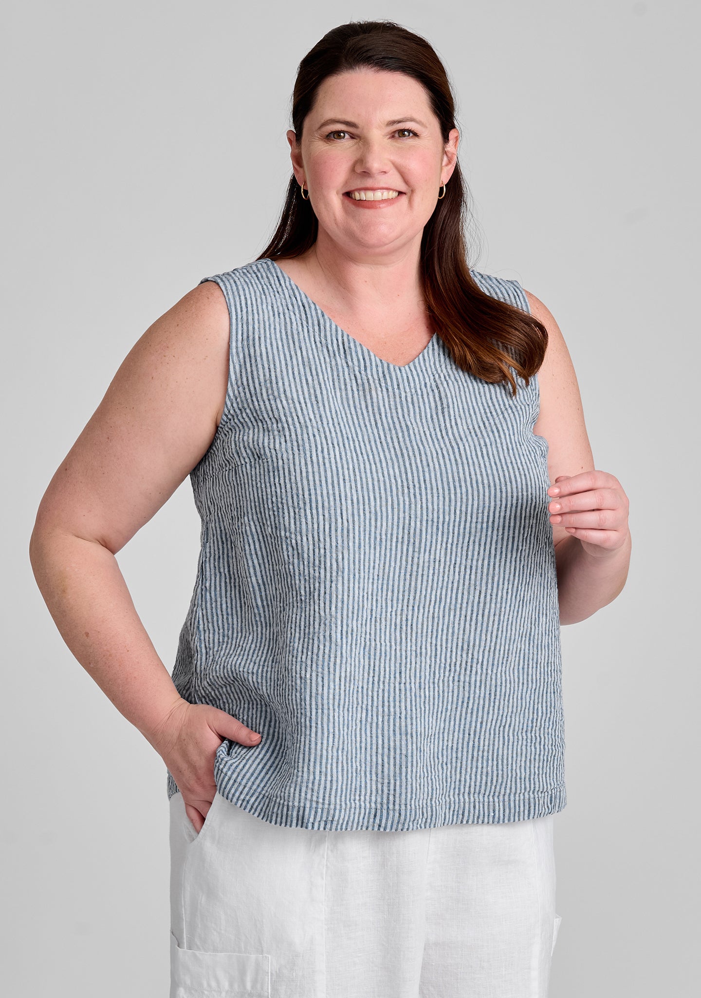 Gem Tank Linen Tank Top for Women - Breathable Summer Casual Wear, Perfect for Beach, Yoga & Everyday Outfits