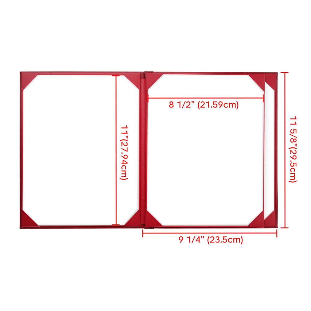 Premium 10-Pack PU Leather Menu Covers - 4 View Design, 8.5