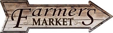 SMART BLONDE Farmers Market Novelty Metal Arrow Sign A-311 - Rustic Home Decor for Kitchen, Garden & Farmhouse Style