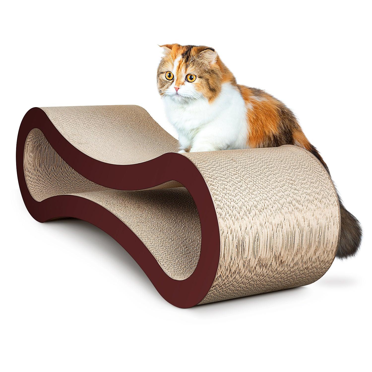 Premium Cat Scratcher Cardboard - Infinity Shape Scratching Pad with Curved Design for Cats | Protects Furniture & Doubles as Cozy Bed | Perfect for Indoor Play, Training & Stress Relief