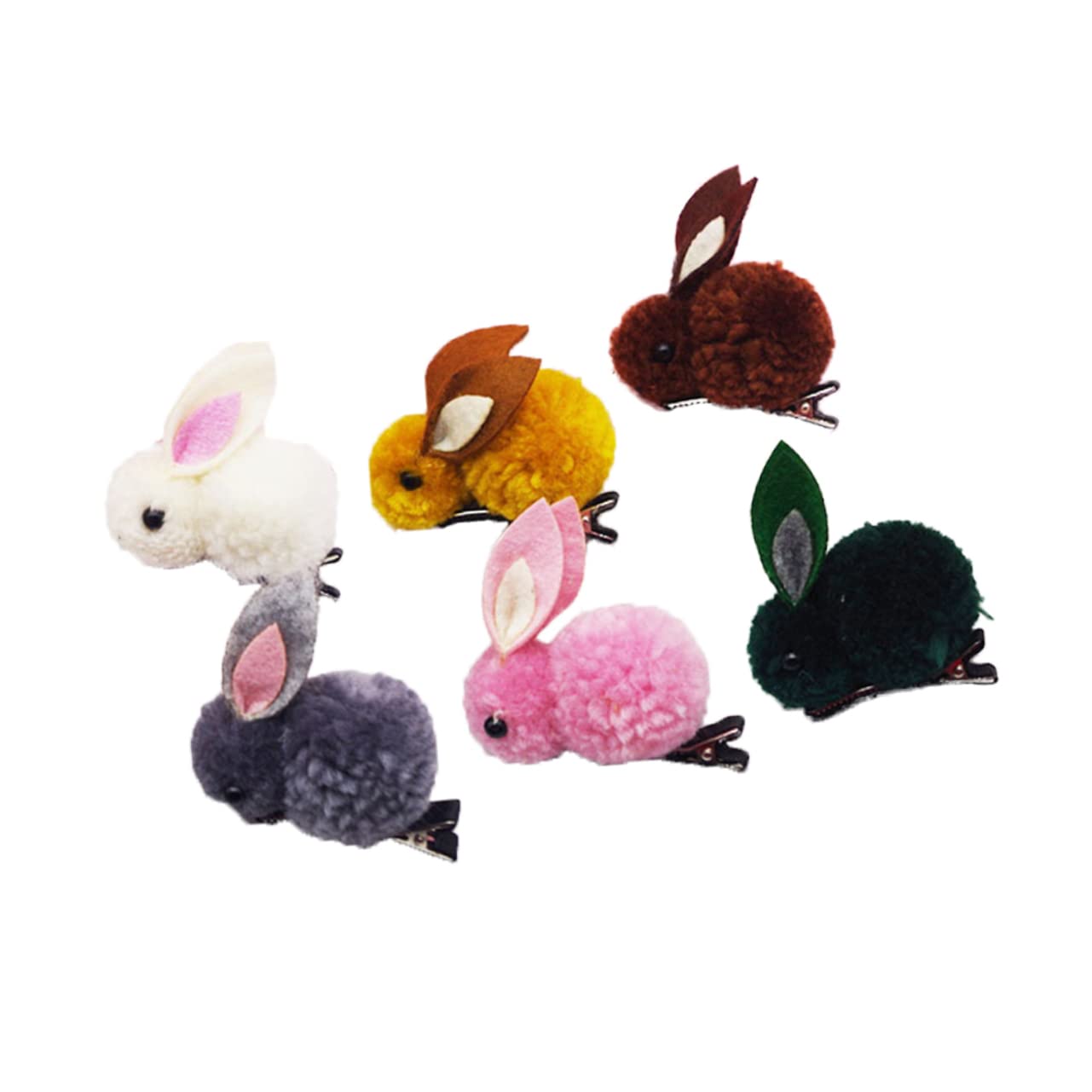 Cute Bunny Hair Clips for Girls - 6pcs Korean Style Rabbit Hairpins, Barrettes & Hair Accessories for Kids - Perfect for School, Parties & Everyday Wear