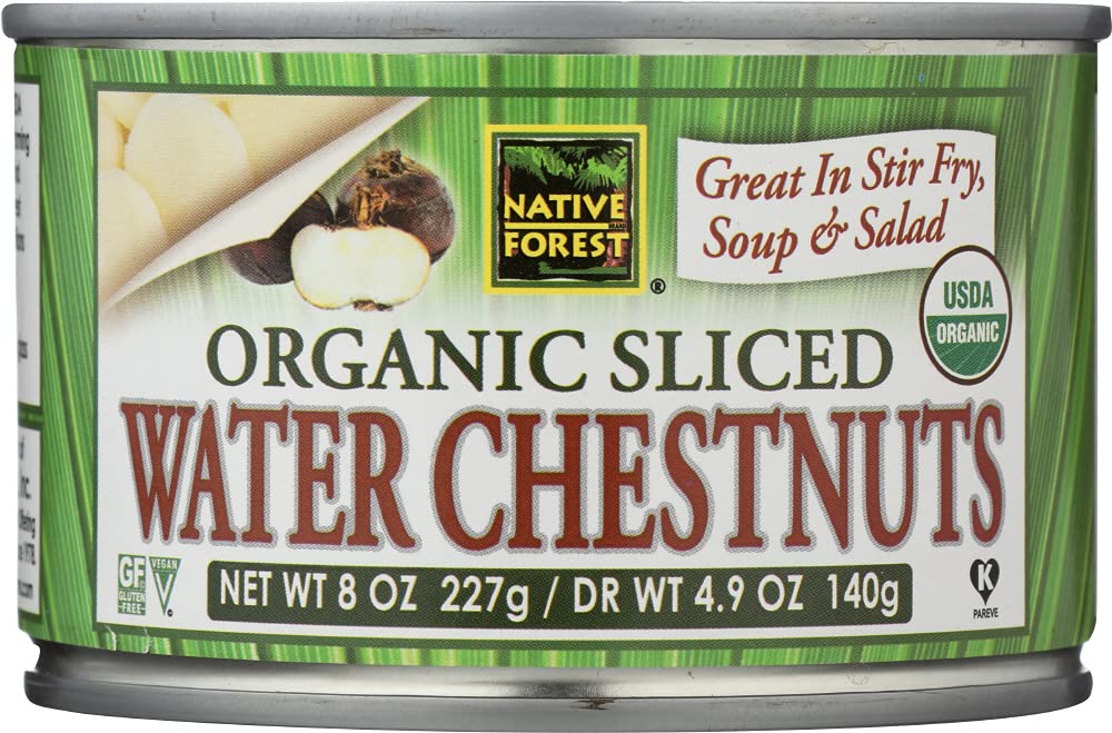 Organic Sliced Water Chestnuts by Native Forest - USDA Certified, Canned, 8 Ounce (Pack of 1) - Perfect for Stir-Fries, Salads, and Asian Cuisine