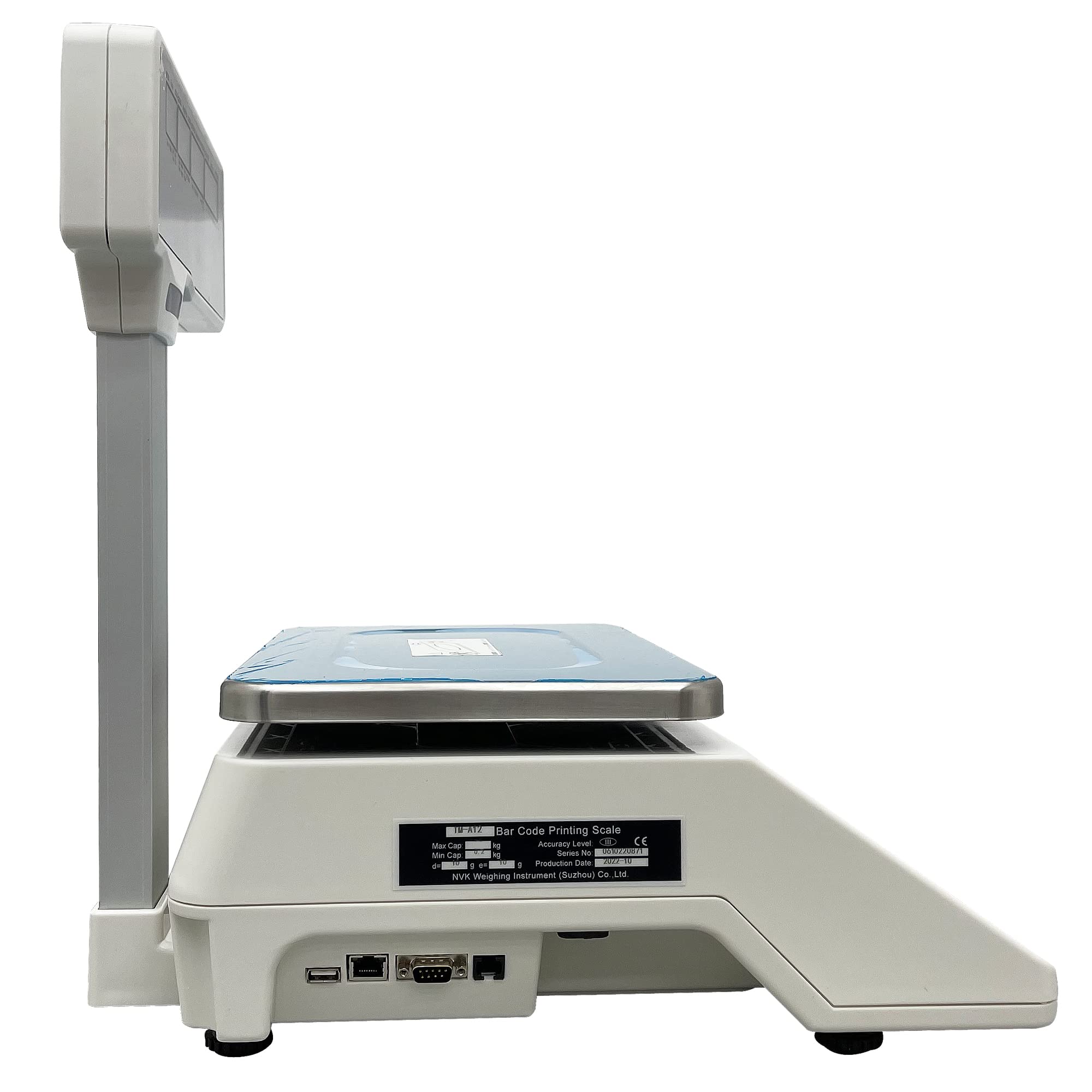 INTBUYING 15KG Digital Label Printing Scale with Barcode Thermal Printer & LCD Screen - Electronic Price Computing Scale for Supermarket, Retail Store, Warehouse | Perfect for Inventory Management, Shipping & Checkout