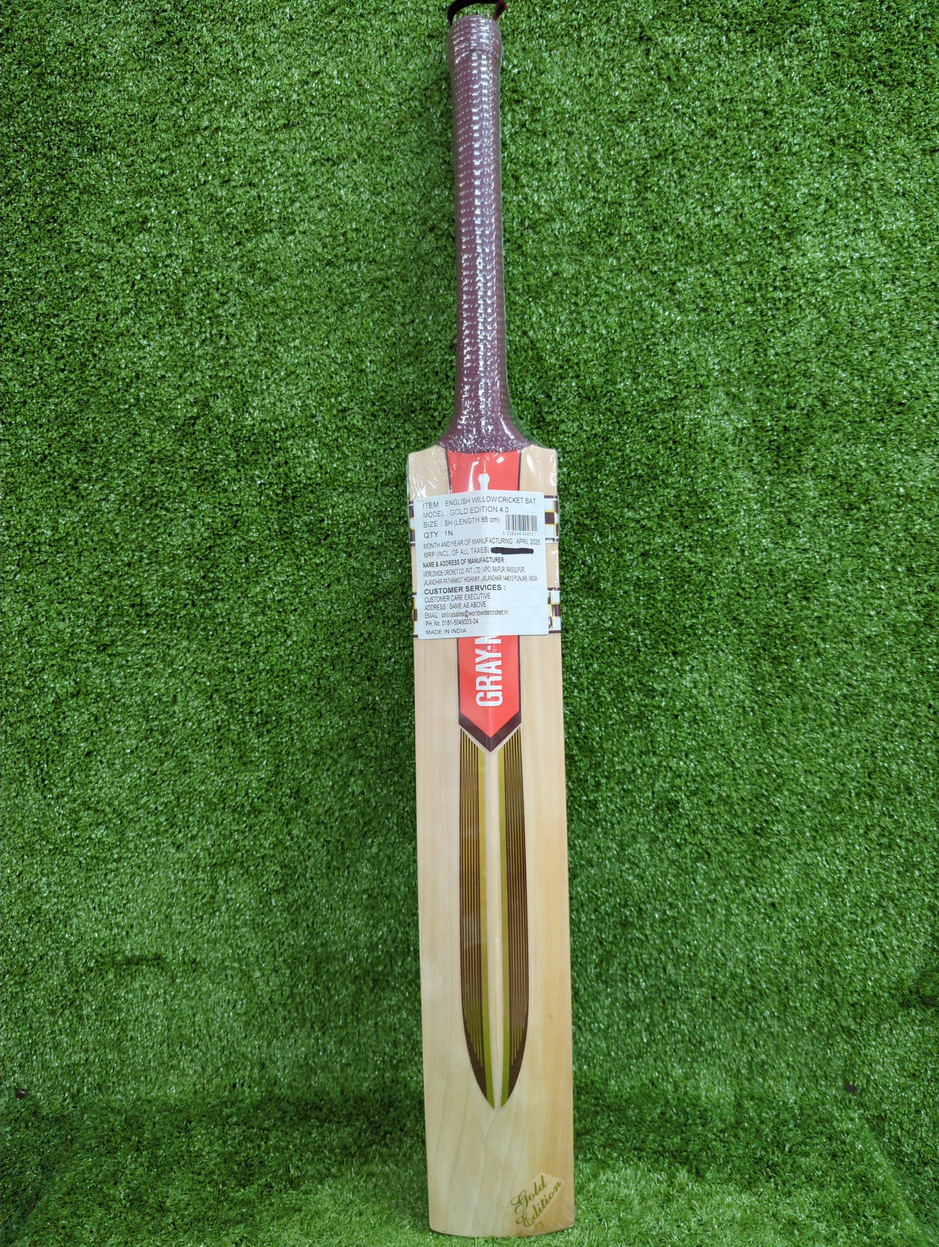 Premium Gray Nicolls Gold Edition 4.0 English Willow Cricket Bat - Professional Grade for Matches & Practice - Perfect for Club Players & Tournament Use