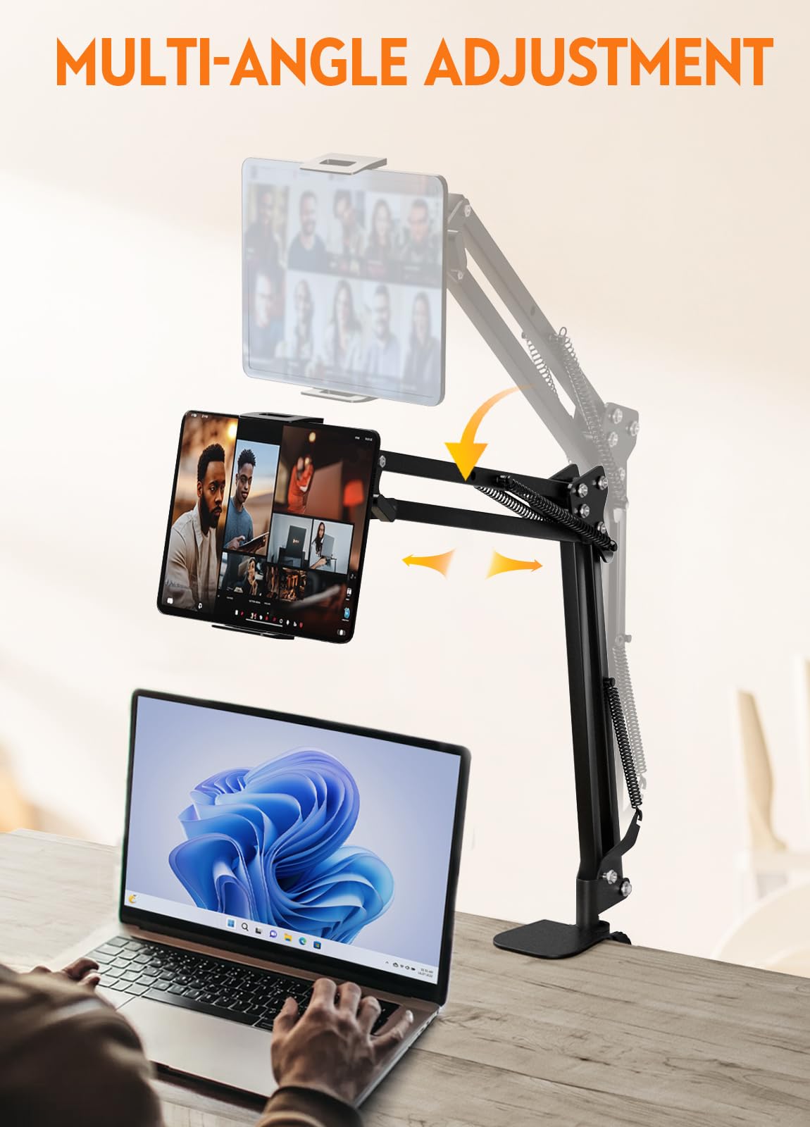 360° Rotating Carbon Steel & Aluminum Tablet Stand Holder for iPad/iPhone/Kindle/Nintendo Switch (4.6-12.9