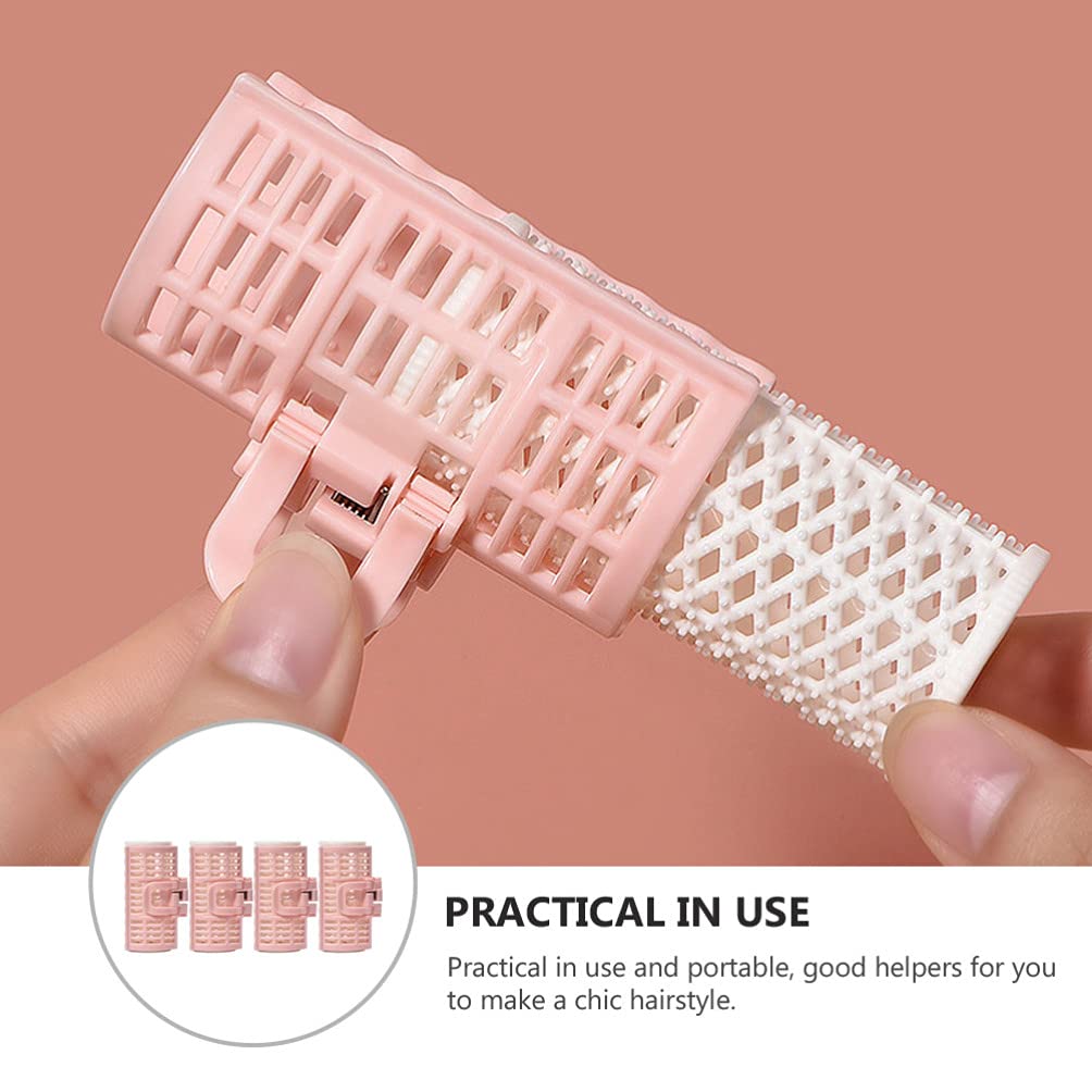 EXCLUZO 4-Pack Self-Grip Hair Rollers for Salon & DIY Hairstyles - No Heat No Clips Hair Curlers for Women - Perfect for Home Use, Parties & Special Occasions