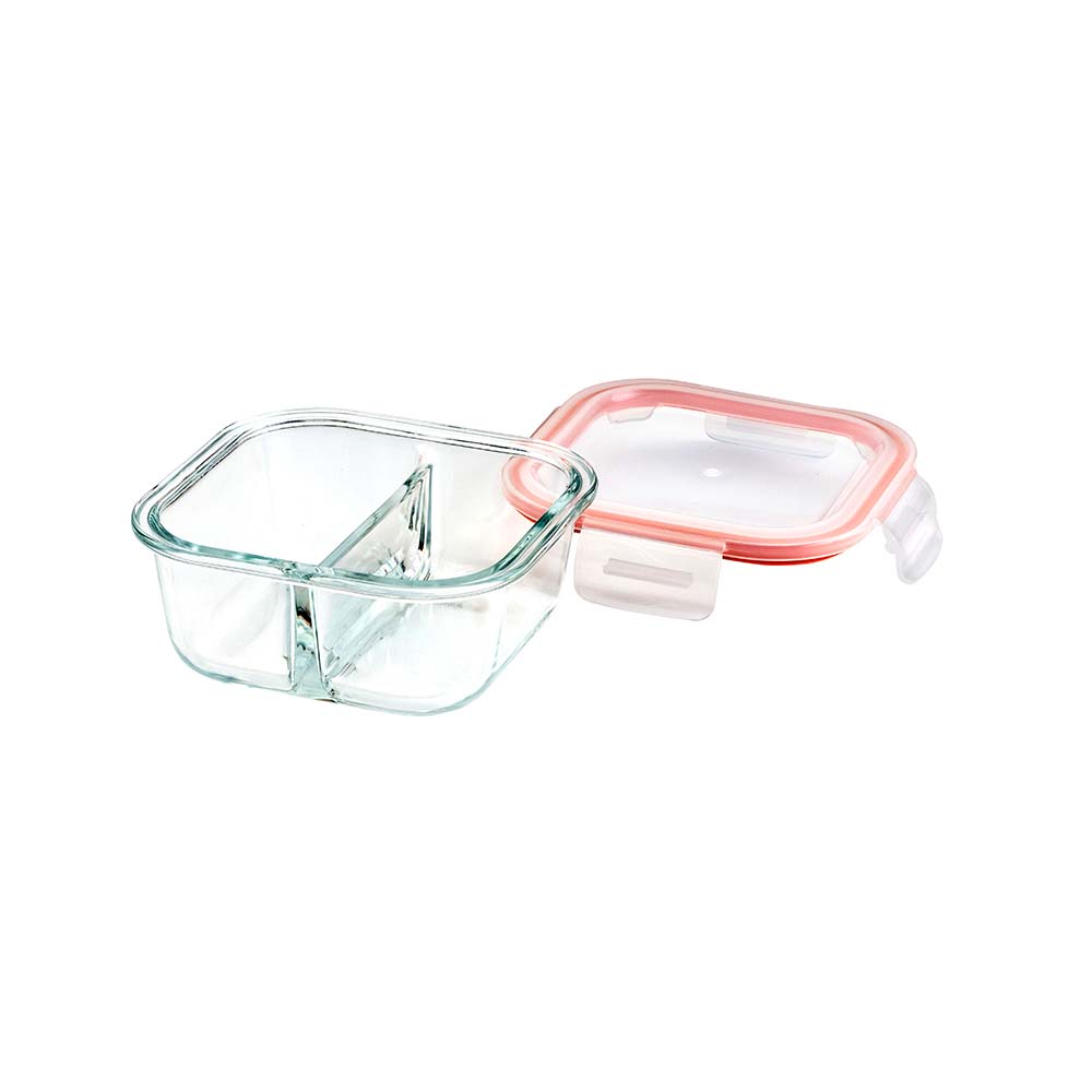 Premium Glass Food Storage Containers with Dividers - 500ml Square Meal Prep Containers for Lunch, Leftovers & Portion Control | BPA-Free, Microwave & Dishwasher Safe