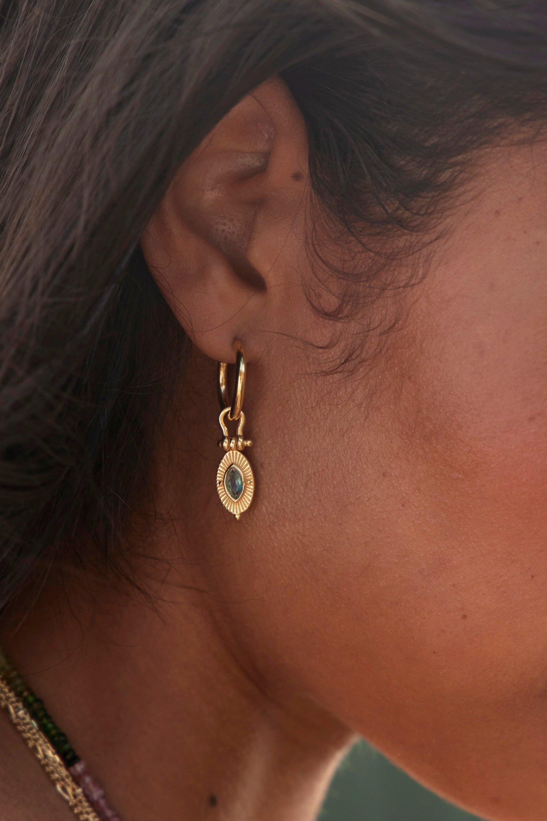 Radiance Moonstone Gold Hoop Earrings for Women - Elegant Dainty Jewelry for Everyday Wear & Special Occasions