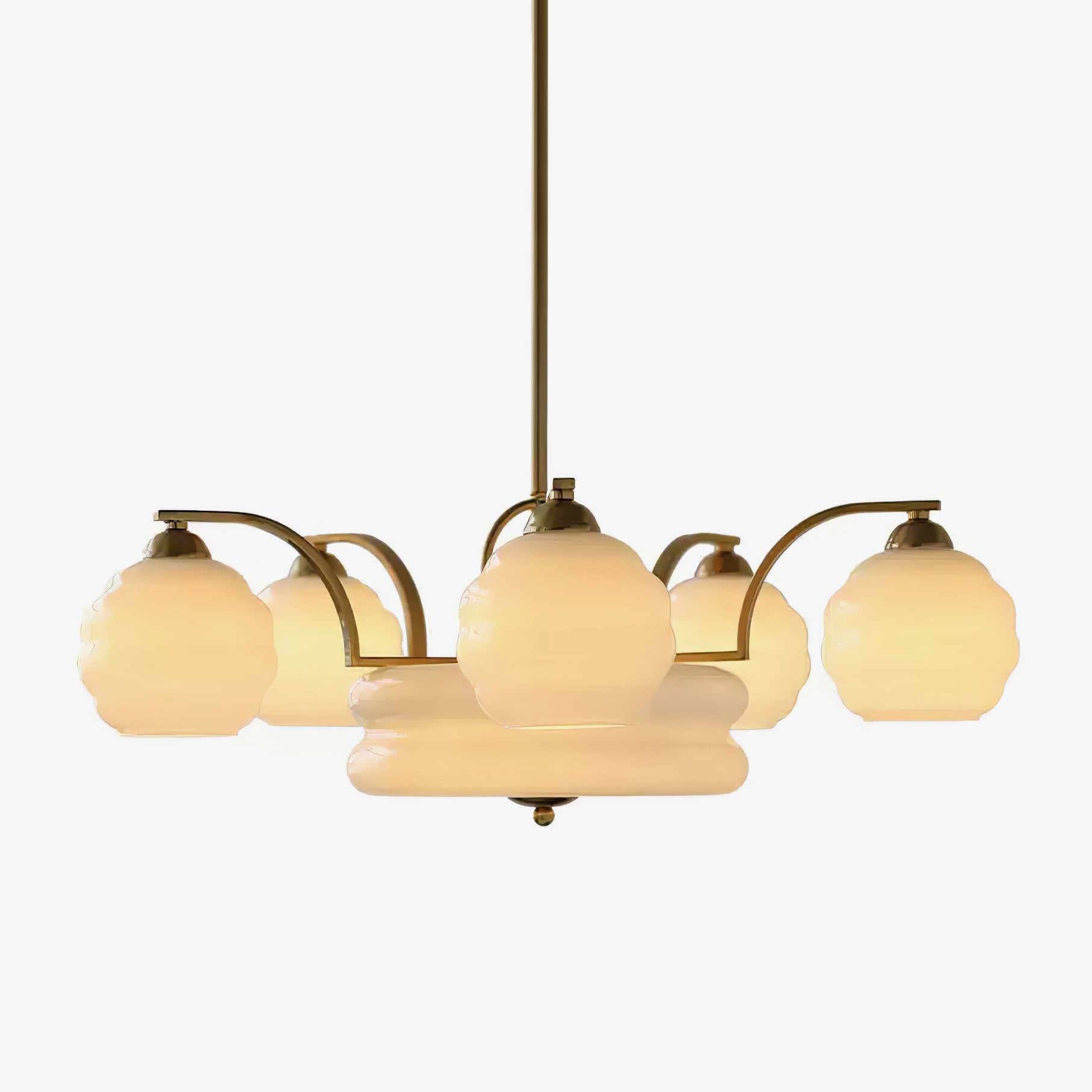 Vintage Art Deco Chandelier - Elegant Crystal Ceiling Light Fixture for Dining Room, Living Room & Bedroom Decor