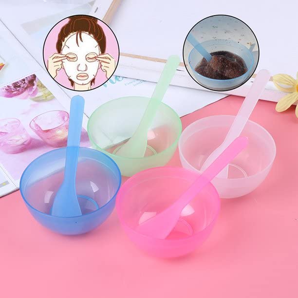 Ghelonadi Professional Face Mask Mixing Kit - Includes Bowl, Brush, Spatula & Tablets for DIY Skincare at Home or Salon (4-Piece Multicolor Set) - Perfect for Spa Days, Facial Treatments & Self-Care Routines