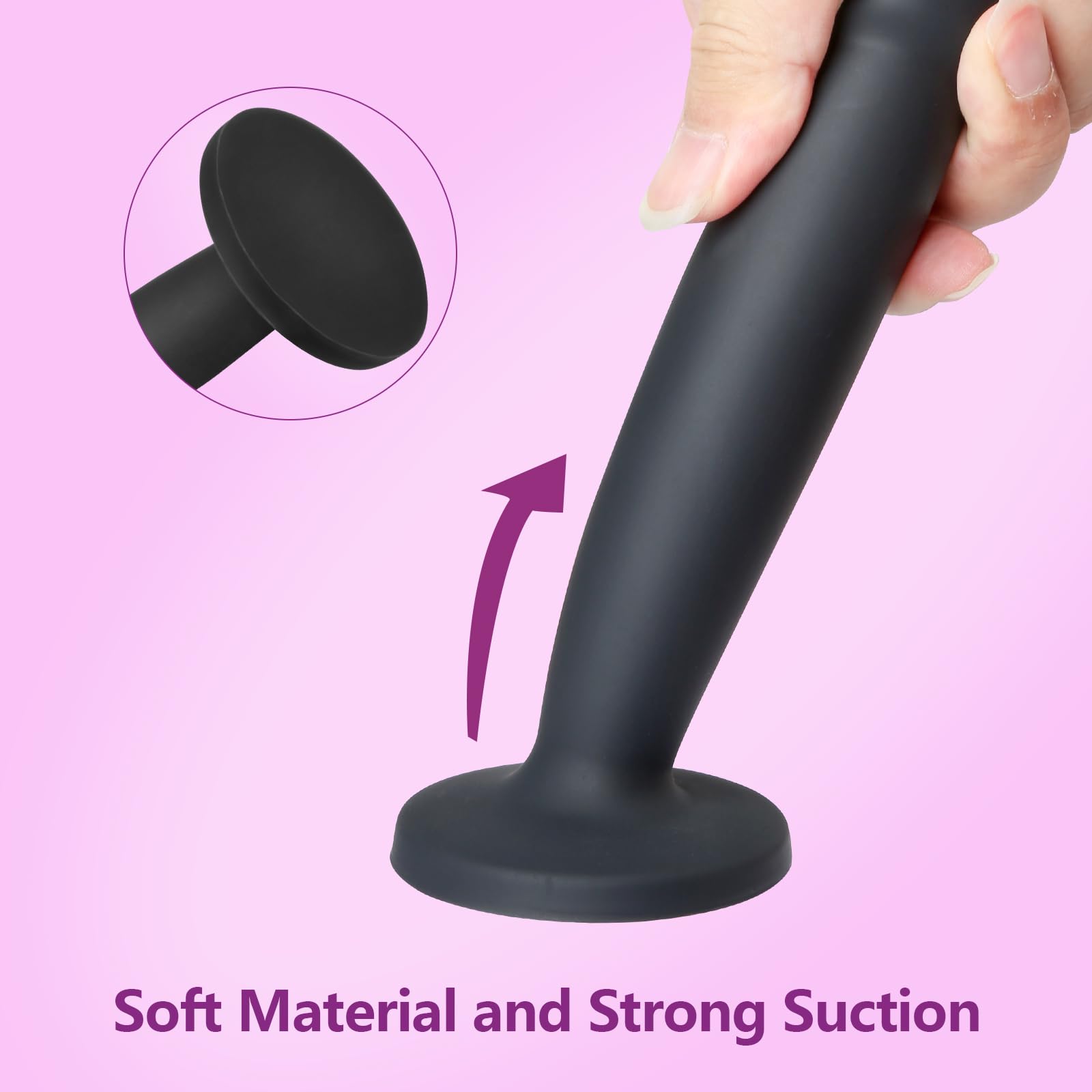 Realistic Black Dildo Anal Plug Training Kit for Beginners - Lifelike Penis Design with Strong Suction Cup, G-Spot Stimulation Sex Toy for Women & Couples - Perfect for Solo Play, Couples Exploration & Anal Training (Black)