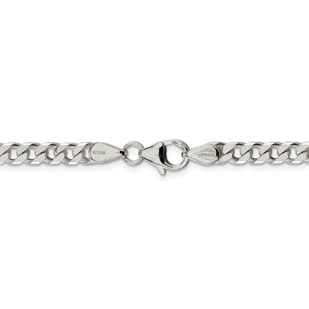 5mm Sterling Silver Solid Curb Chain Necklace - Black Bow for Gifts & Parties