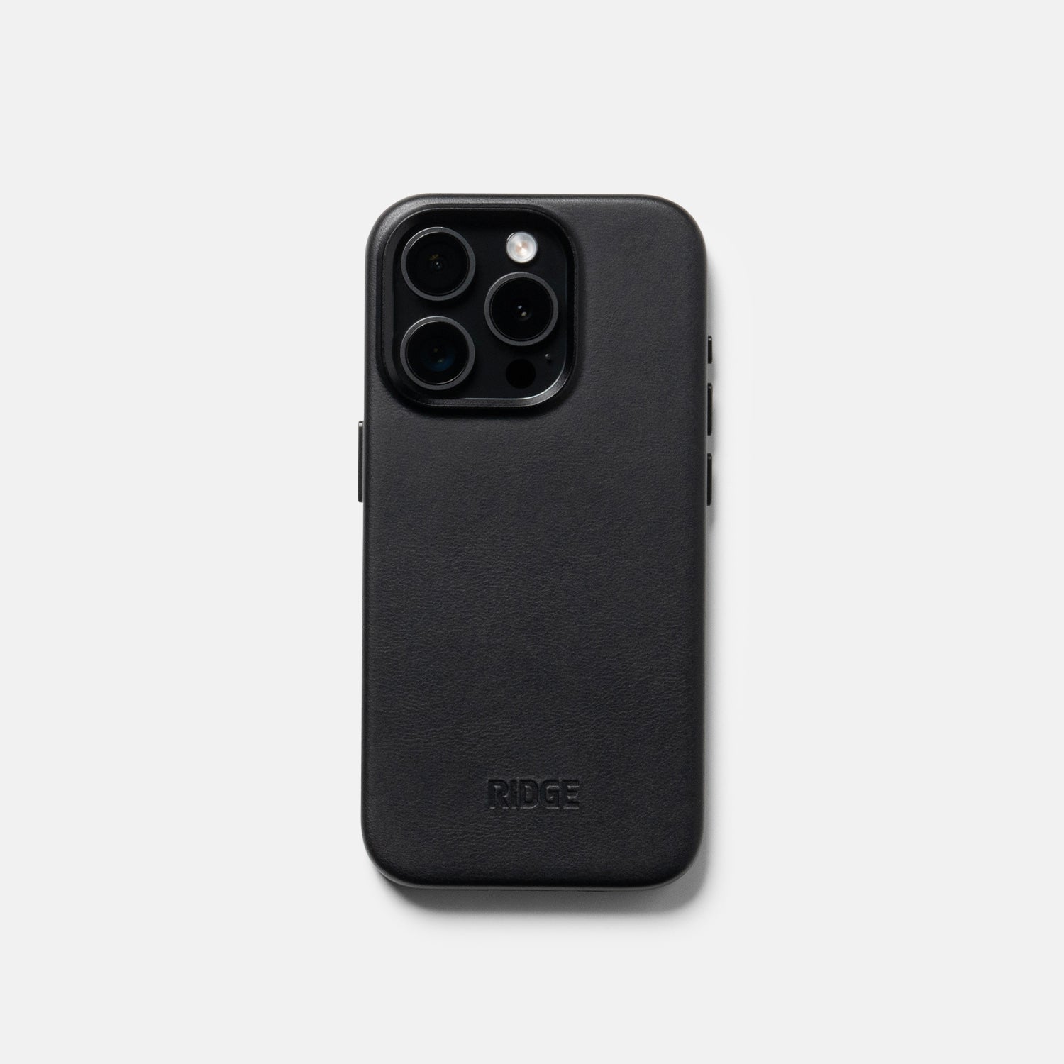 Premium Genuine Leather iPhone 15 Pro Case - Slim Protective Cover with Raised Bezels (Midnight Black) | Perfect for Business Professionals & Daily Use