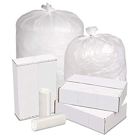 Heavy-Duty 33-39 Gallon Trash Can Liners - 250 Clear Contractor Garbage Bags (33